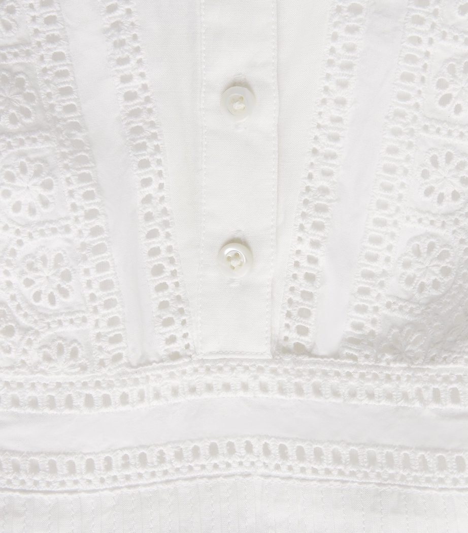 Veronica Beard Womens Maguerite Eyelet Mini Dress White Image 6