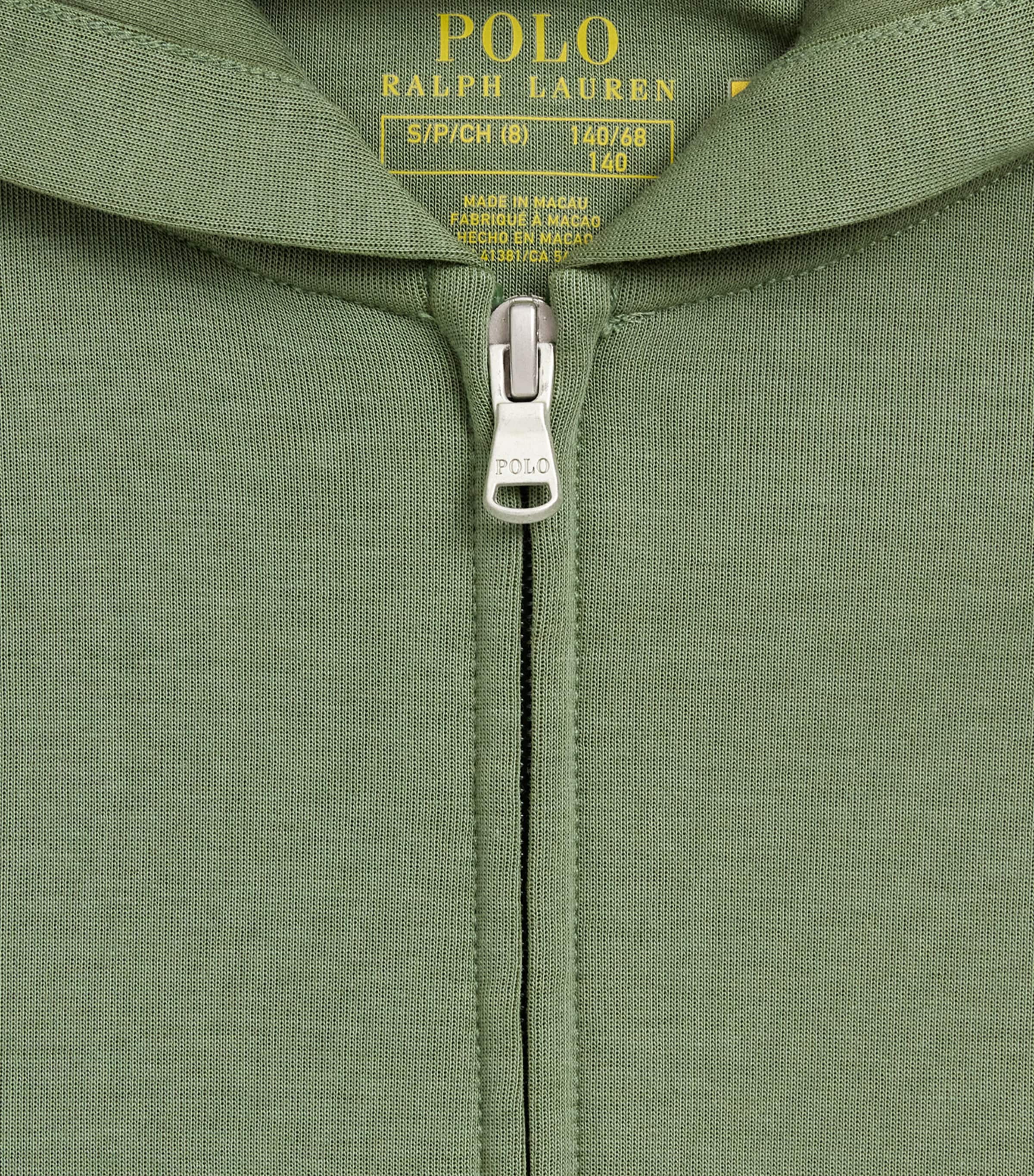 Ralph Lauren Kids Double-Knit Zip-Up Hoodie (6-14 Years) Cargo Green Image 3