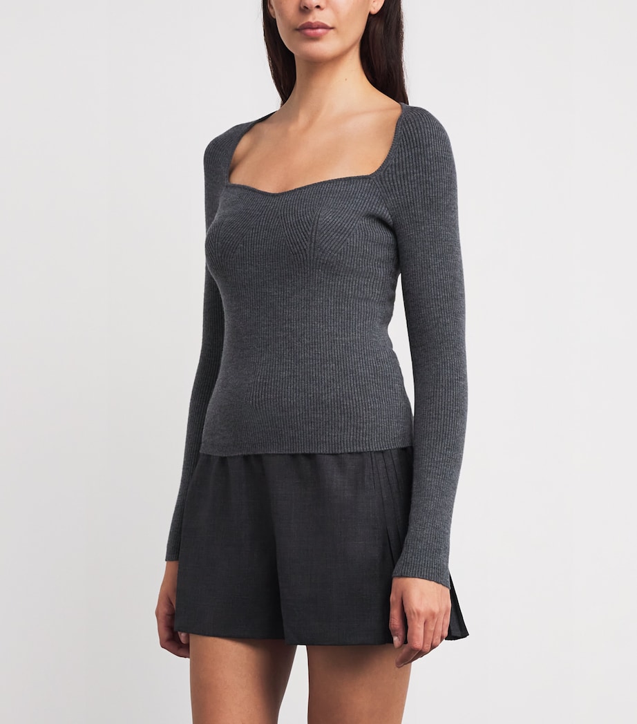 Wool-Blend Ribbed Top GREY Image 3