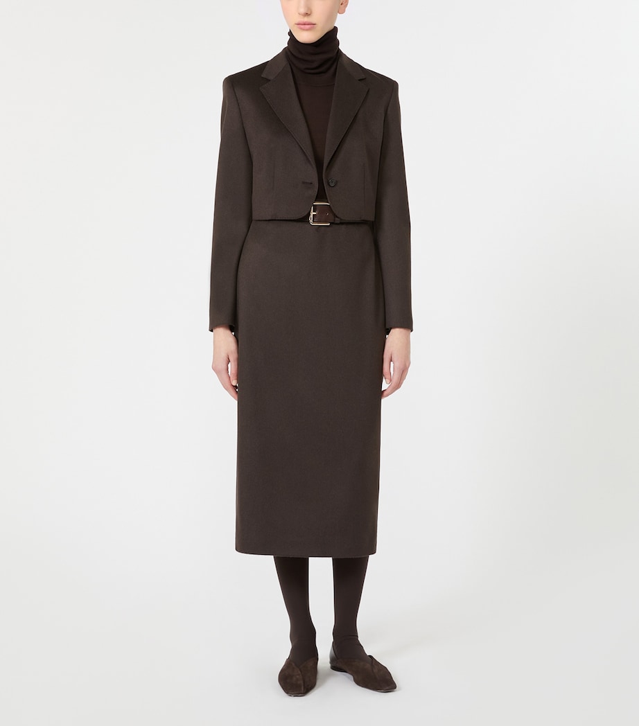 Max Mara Womens Virgin Wool Rollneck Sweater Dark Brown Image 2