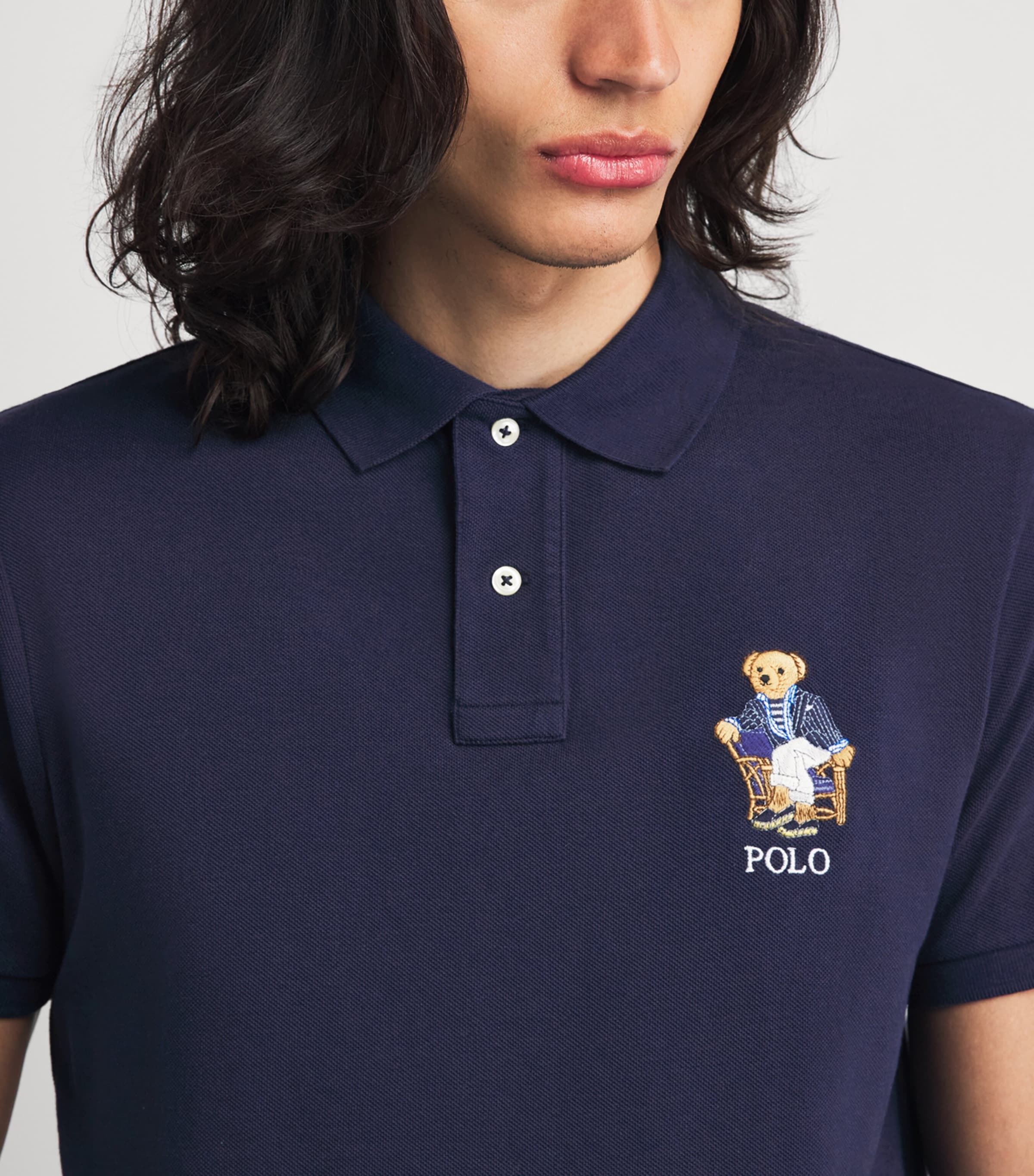 Polo Ralph Lauren Mens Cotton Polo Bear Polo Shirt Nport Br Nport Nvy Image 3