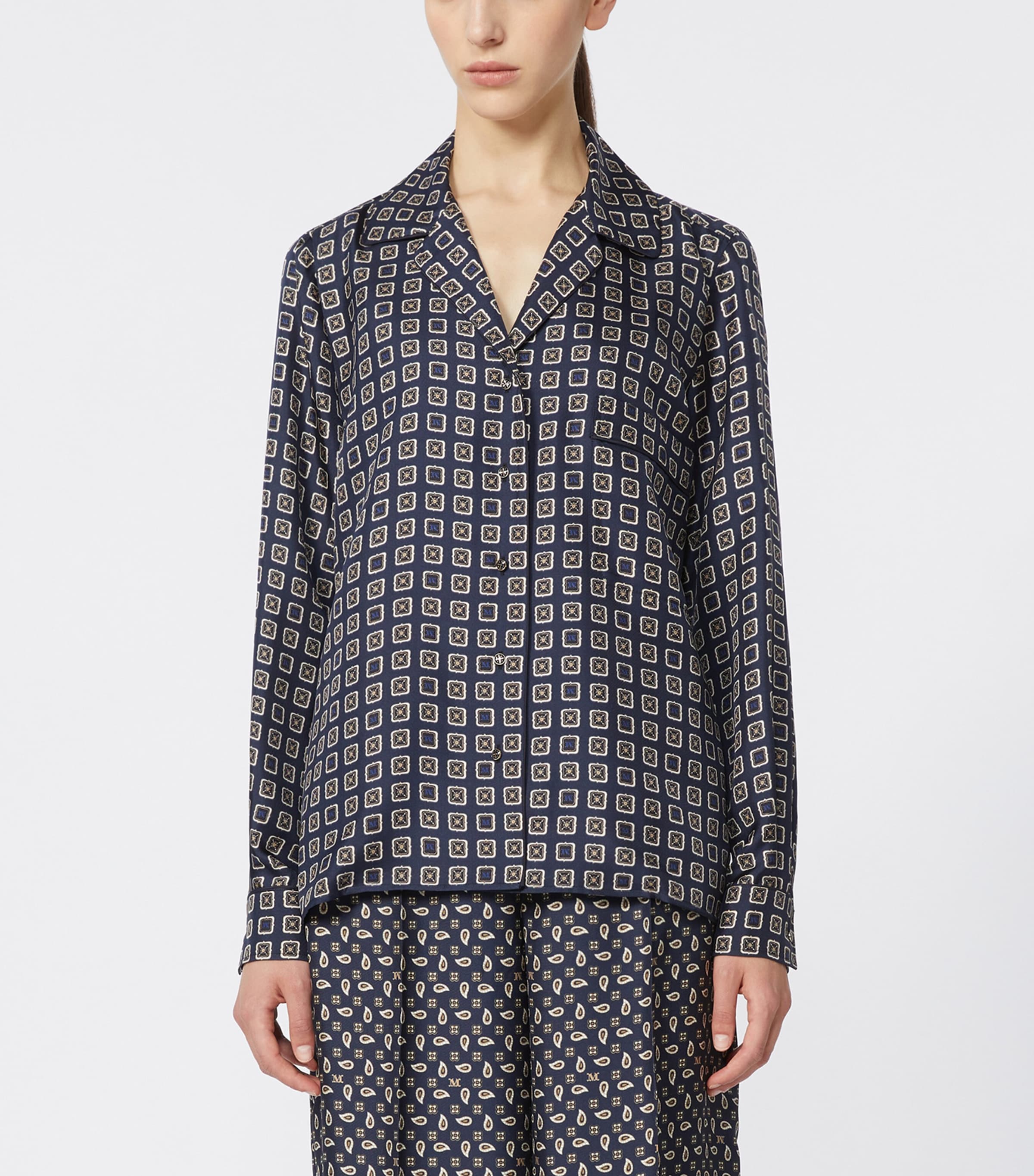 Silk Printed Shirt ULTRAMARINE Image 3