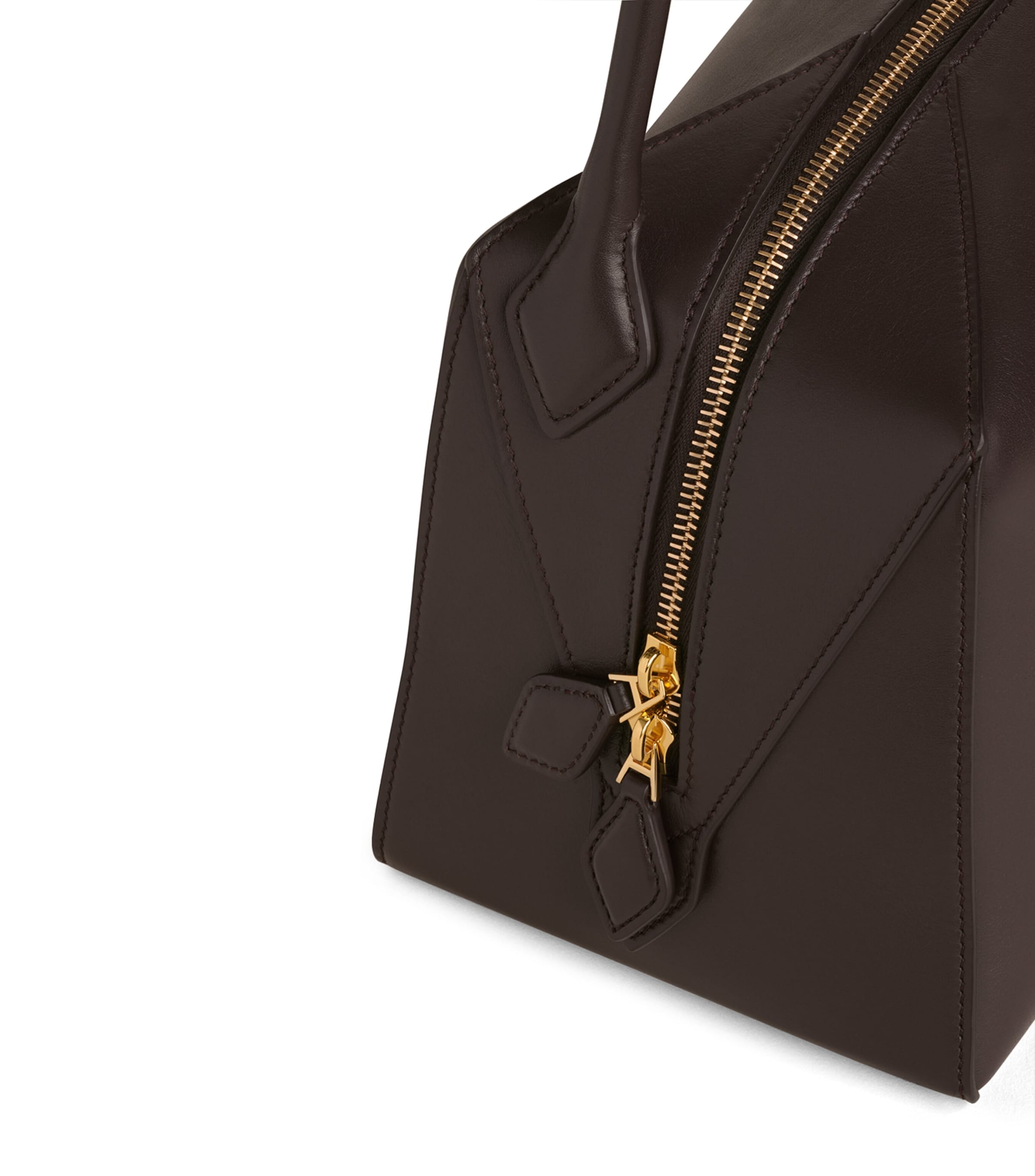 Alaïa Leather Le Bouledogue Shoulder Bag Dark Brown Image 3