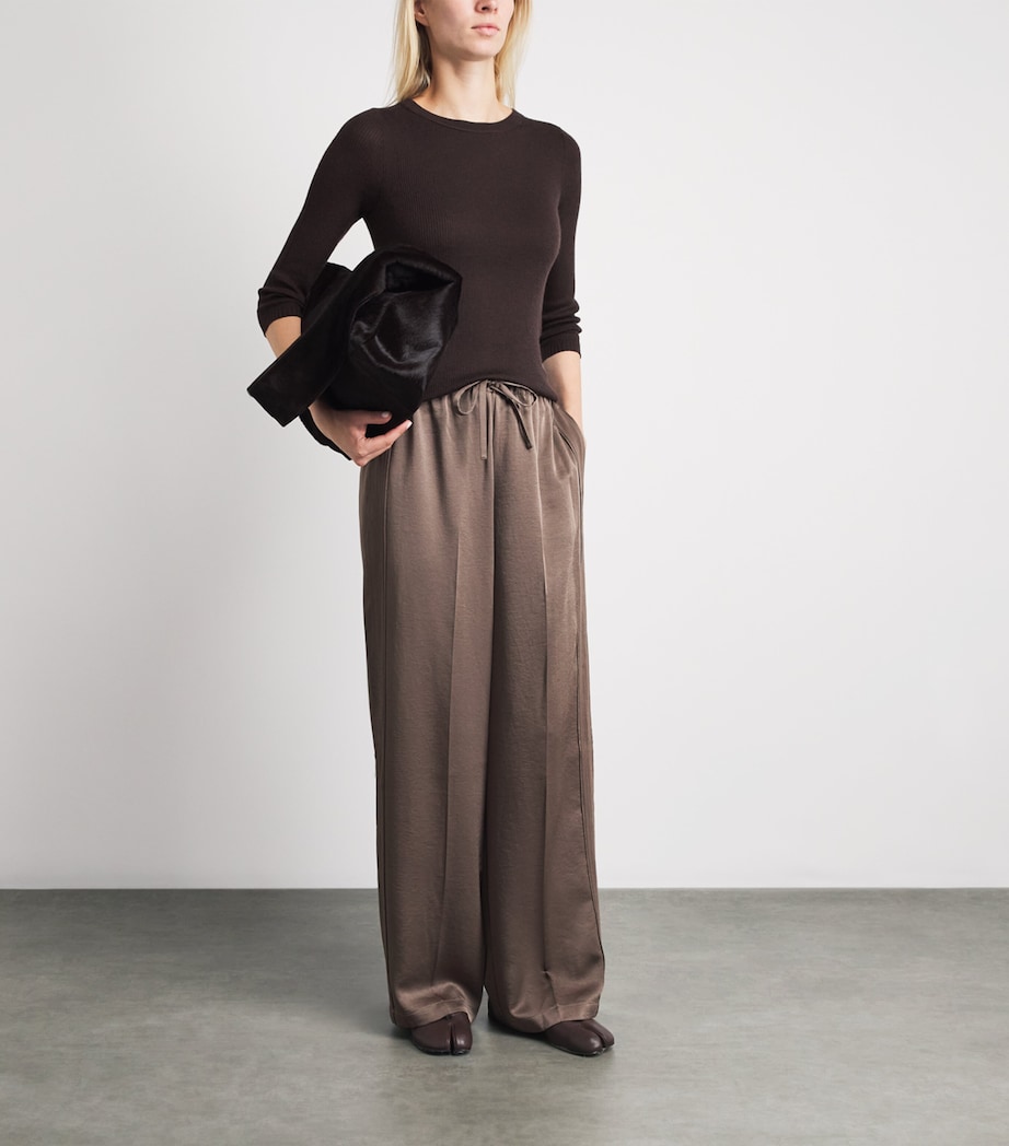 Vince Womens Cashmere-Silk Sweater Iron Image 2