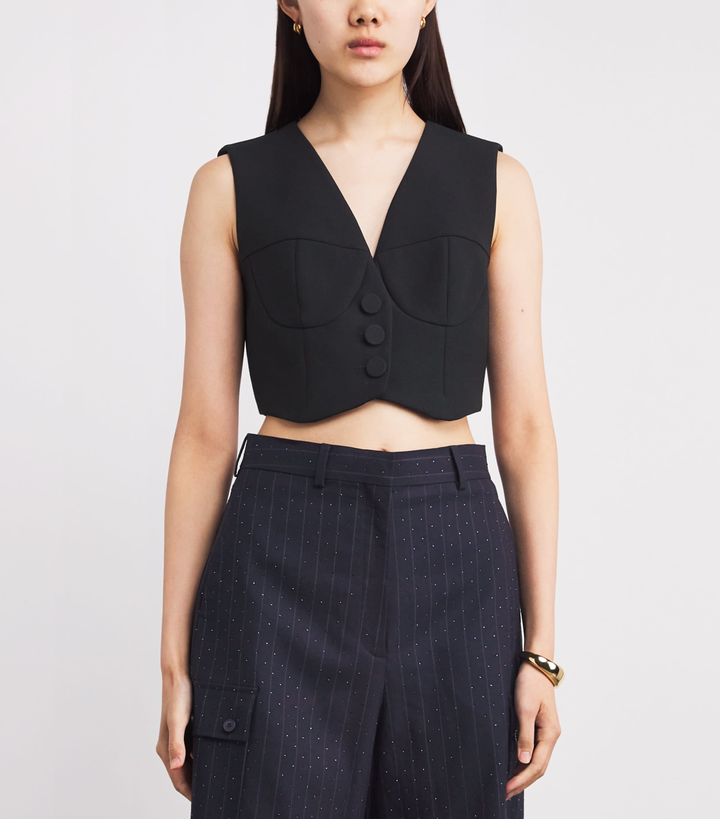 Cropped Sleeveless Top BLACK Image 3