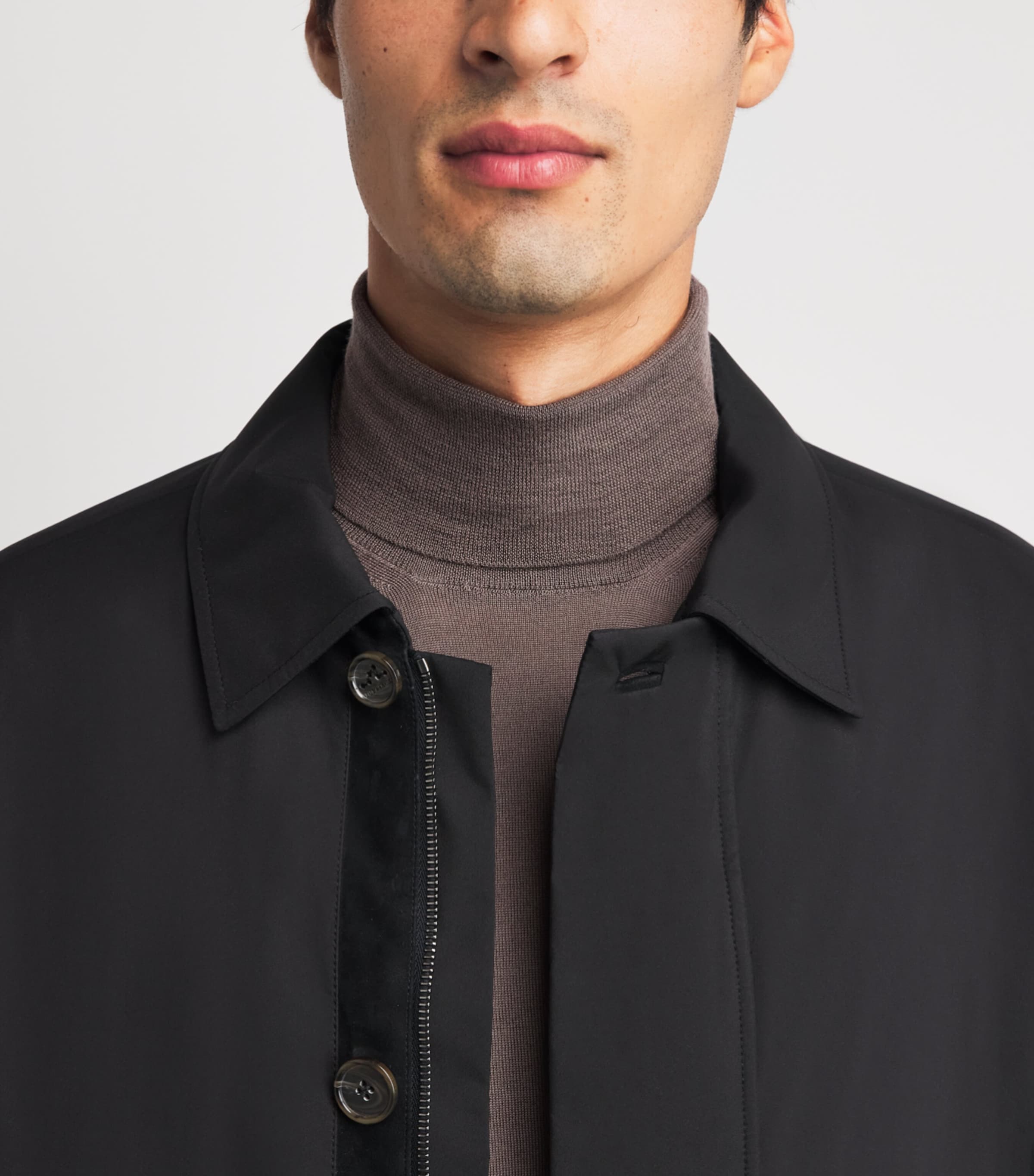 Corneliani Mens Merino Rollneck Sweater Brown Image 3