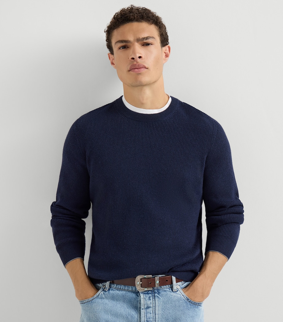 Brunello Cucinelli Mens Cashmere English Rib Sweater Image 4