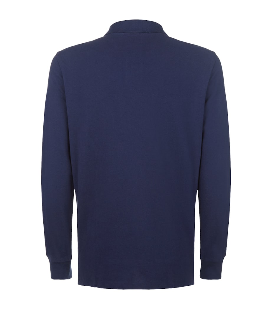 Cotton Long-Sleeve Polo Shirt NAVY Image 5