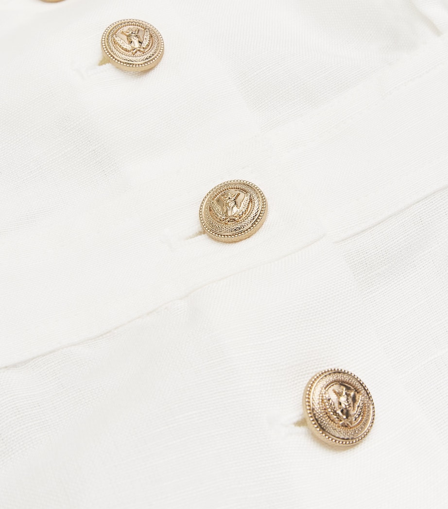 Linen-Blend Caine Top WHITE Image 5