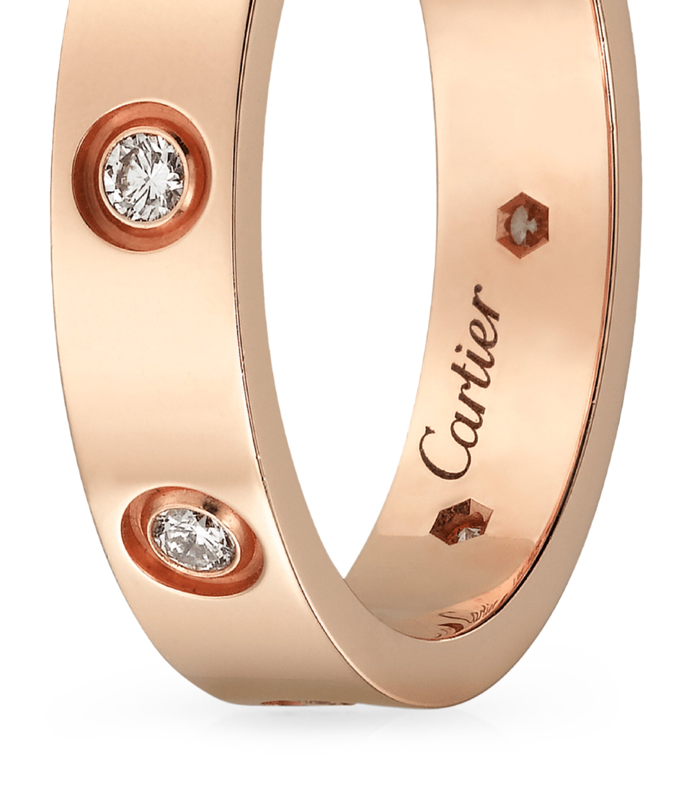 Rose Gold and Diamond LOVE Ring MULTI Image 4