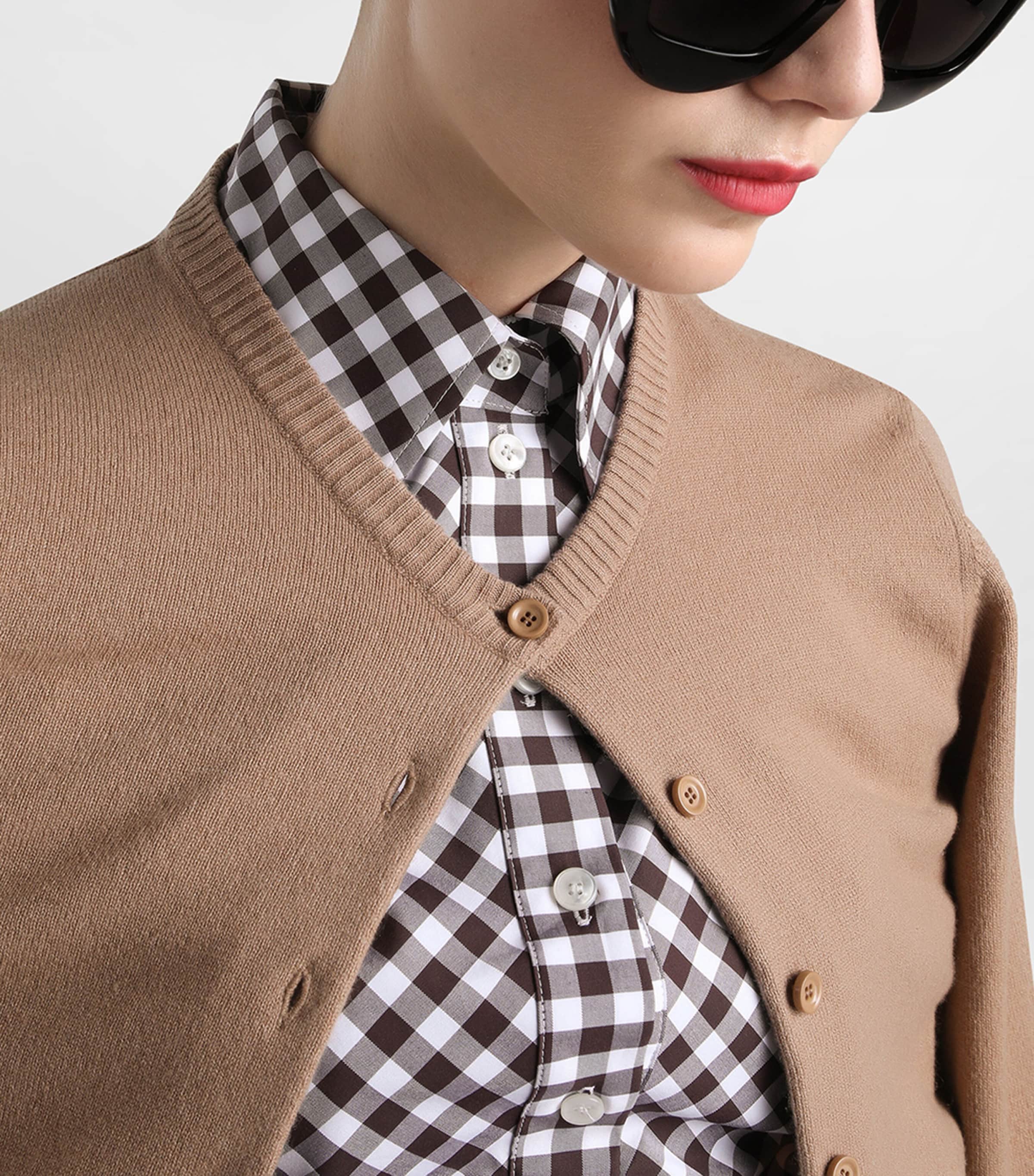 Cashmere Cardigan M2186-LIGHT BROWN Image 4