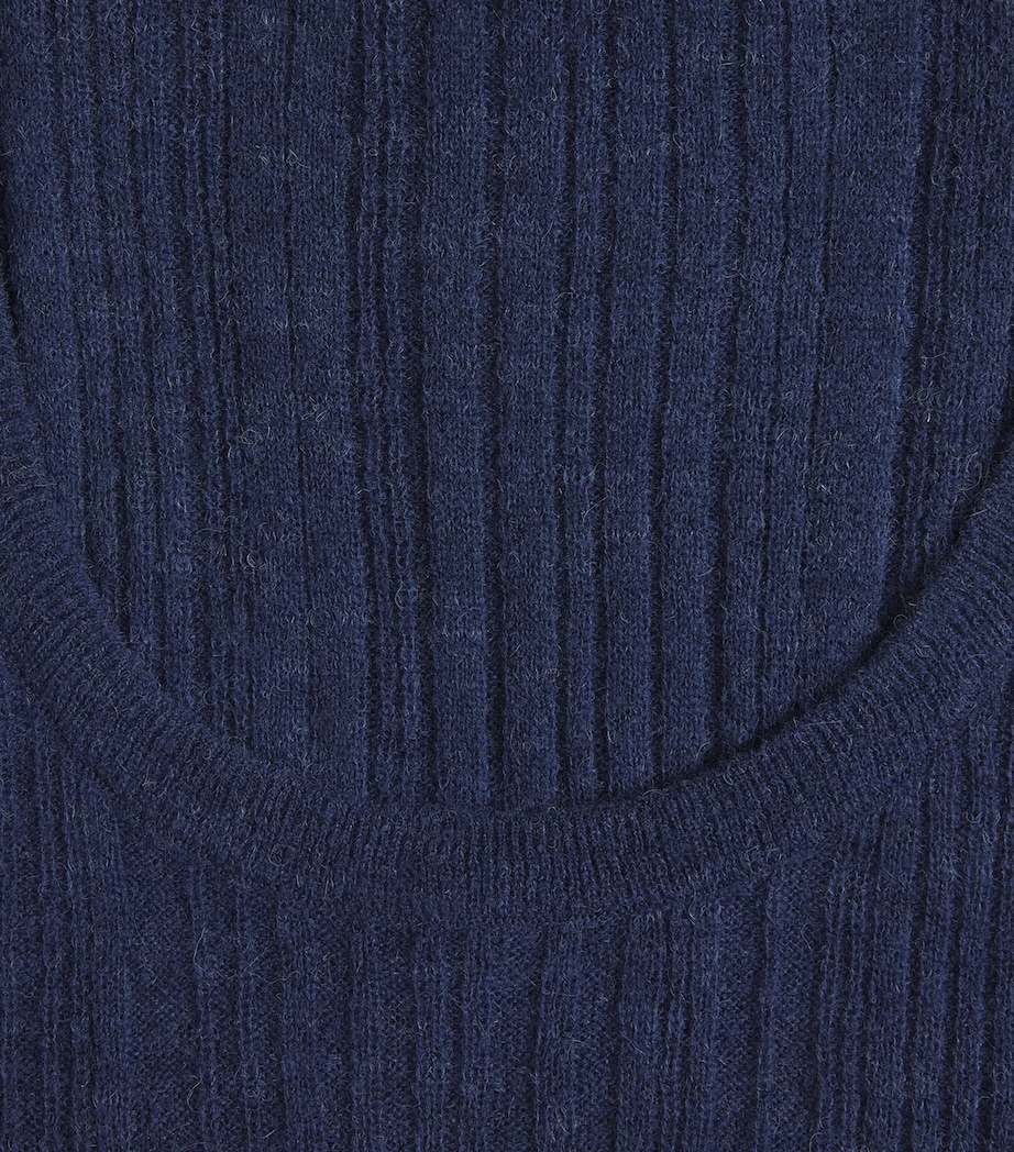 Wool-Blend Sheer Ycaza Tank Top INDIGO Image 5