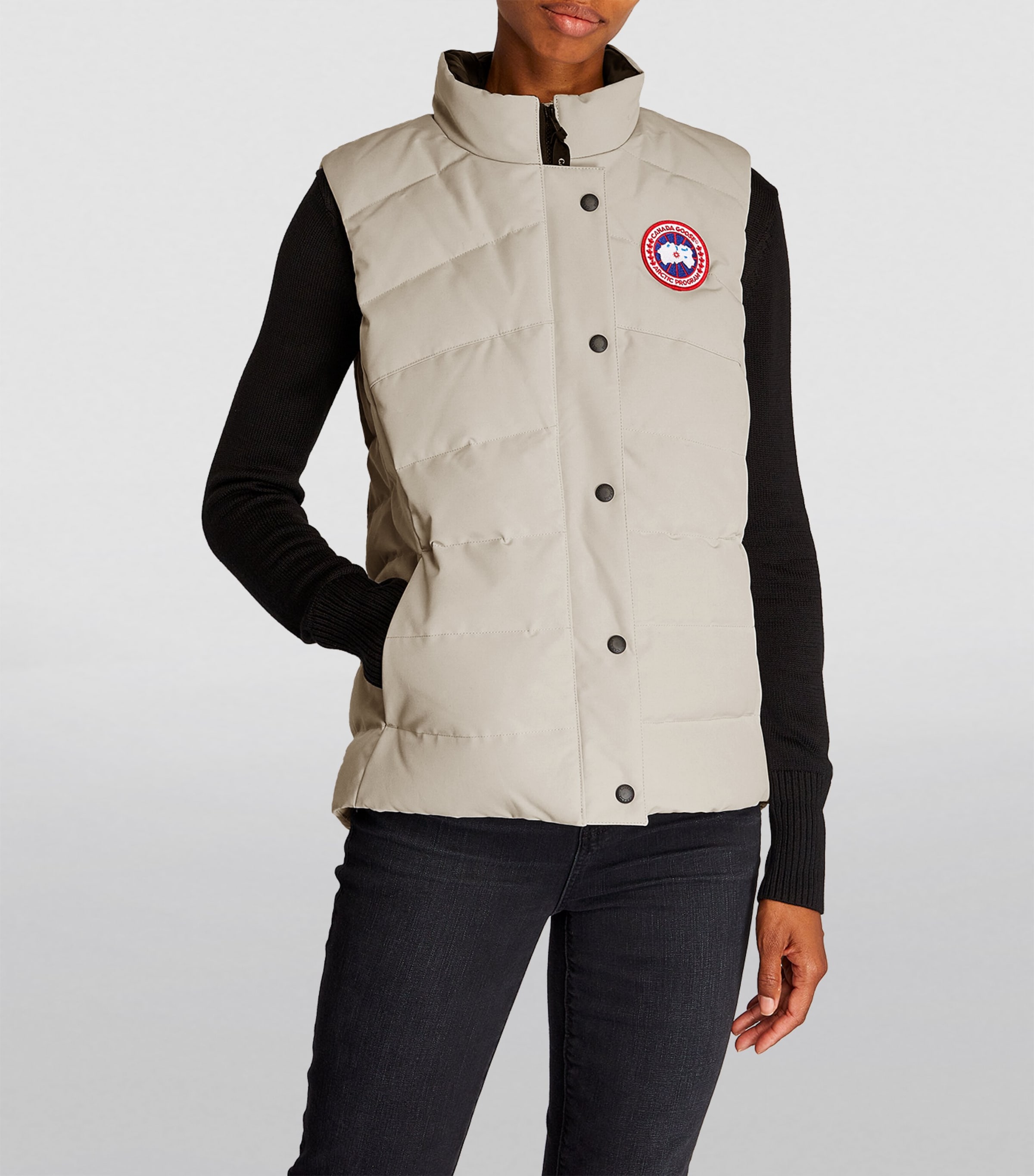 Canada Goose Womens Down-Filled Quilted Freestyle Gilet Limestone Image 3
