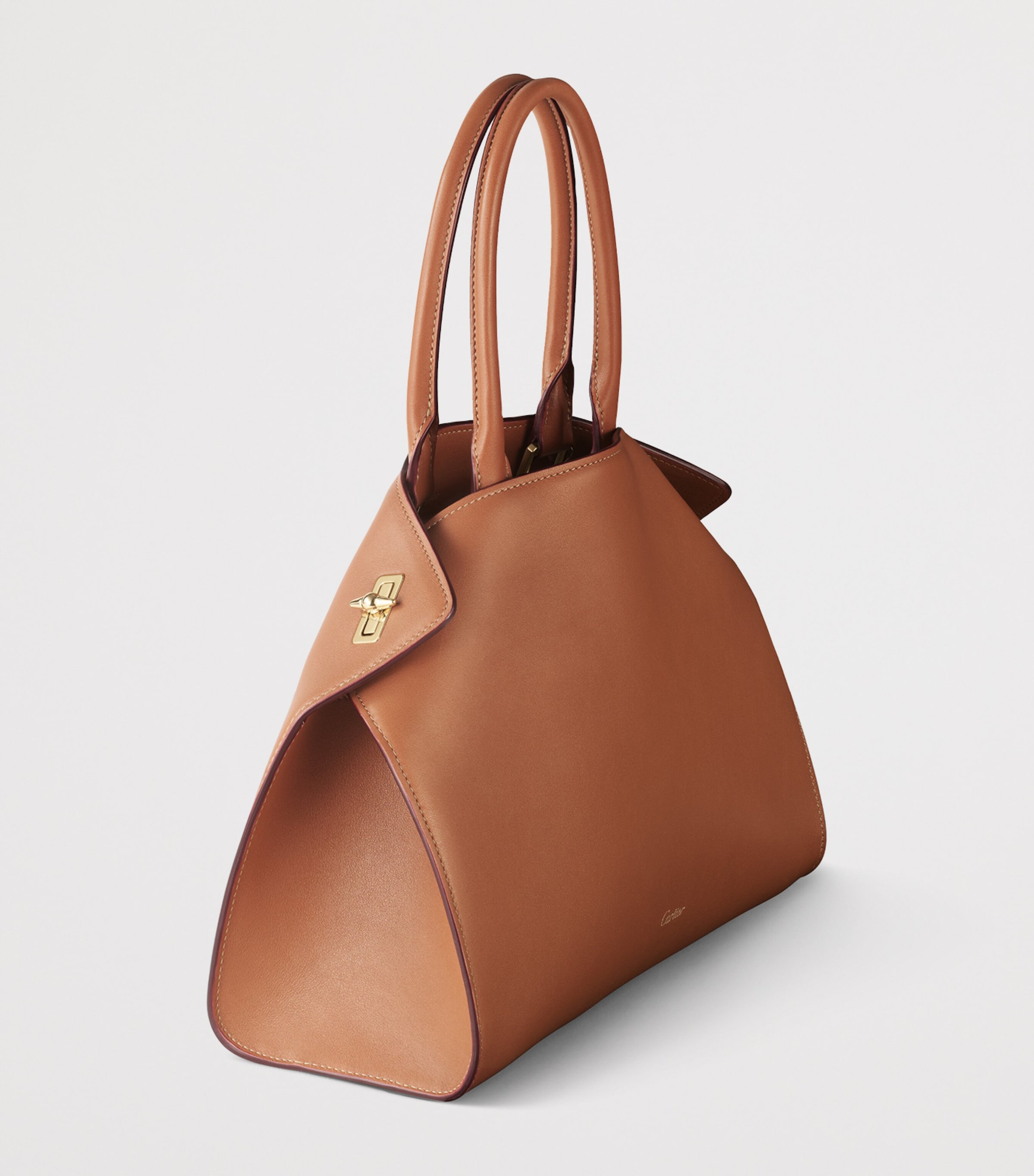 Cartier Womens Small Leather Clash Tote Bag Brown Image 6