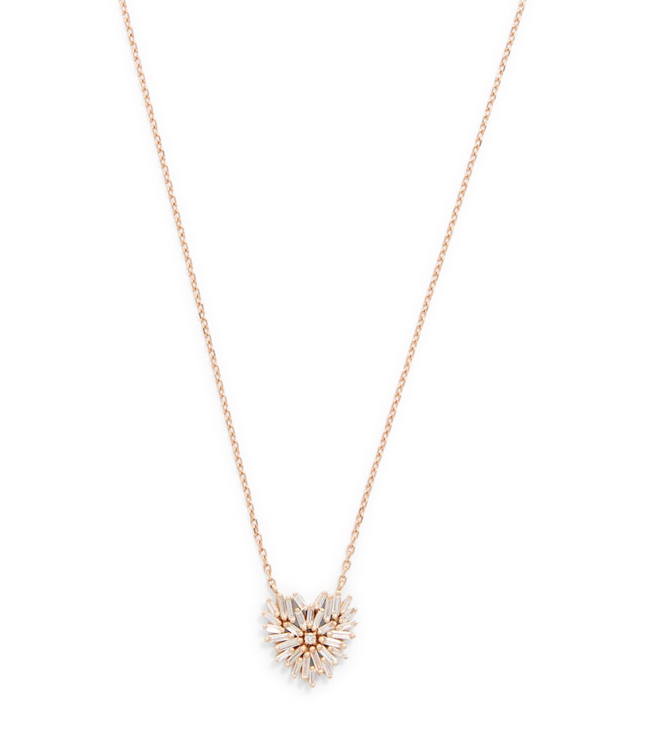 Suzanne Kalan Rose Gold and Diamond Small Heart Pendant Necklace Rg/wd Image 1