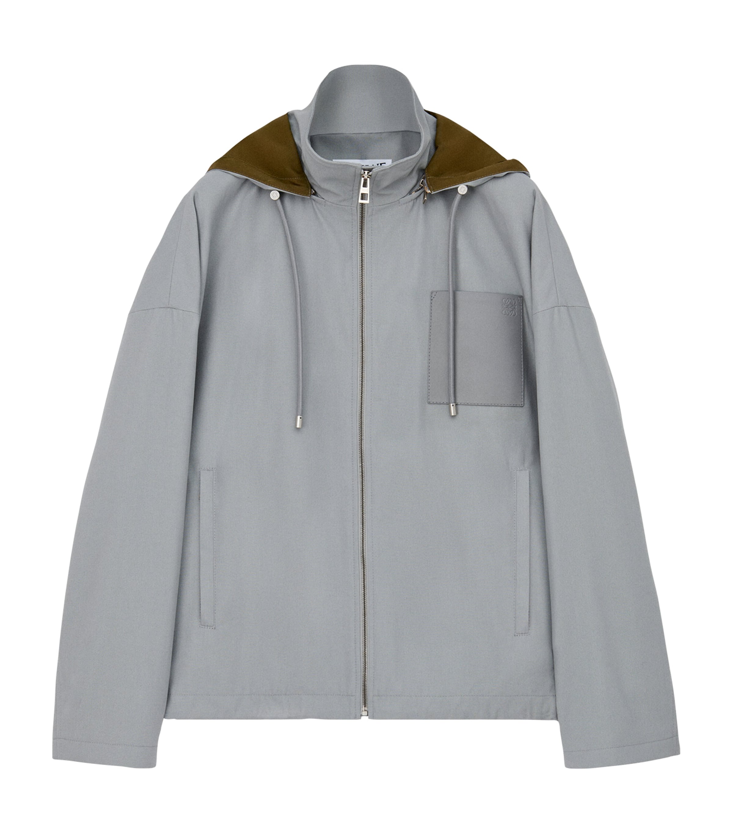 Loewe Cotton Hooded Jacket In Gray