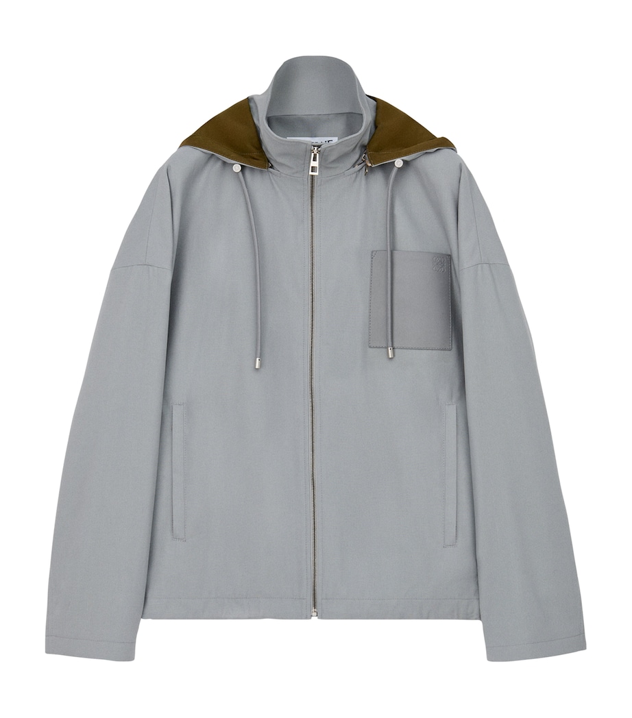 Cotton Hooded Jacket LIGHT GREY Image 1