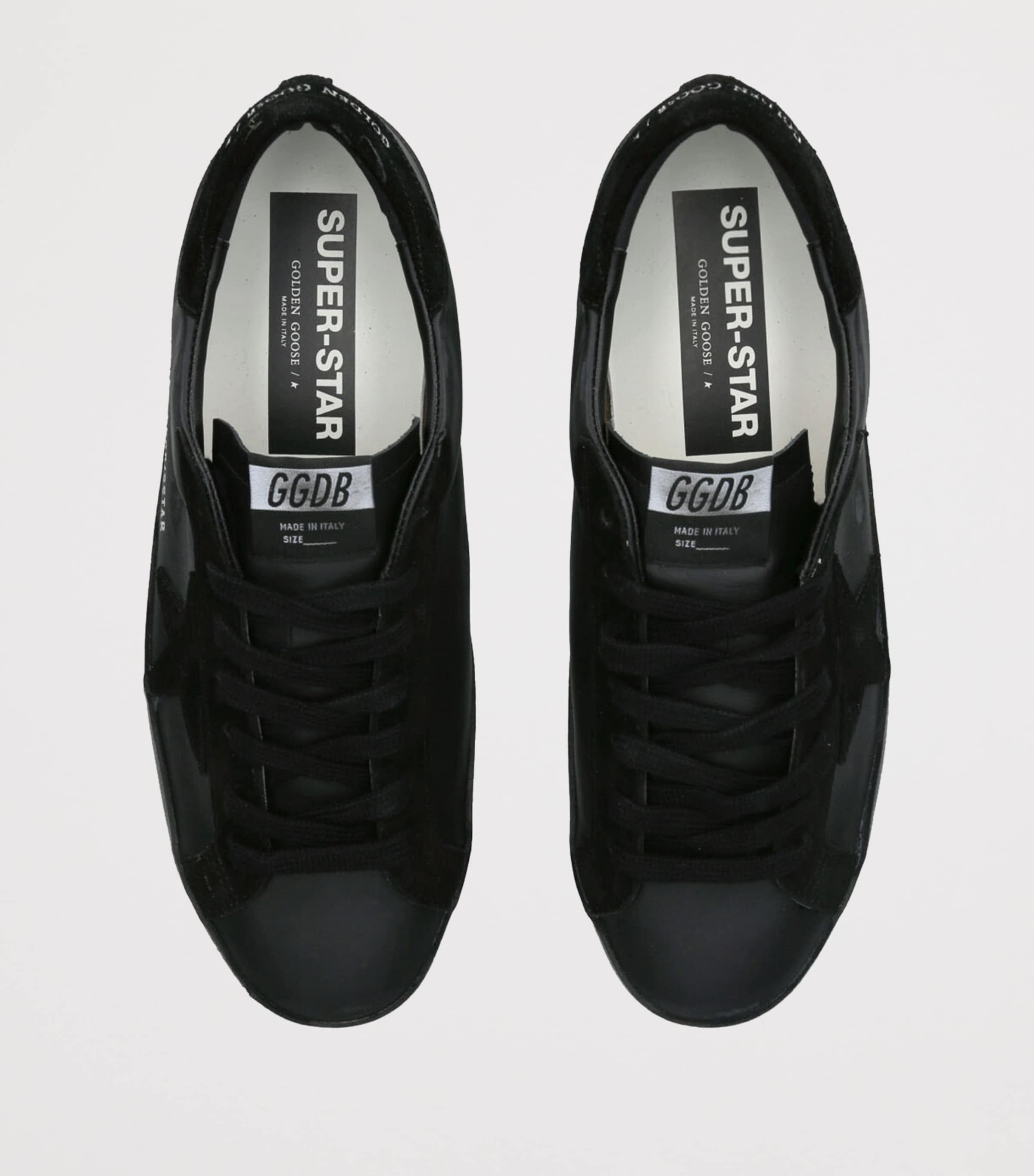 Leather-Suede Super-Star Sneakers BLACK Image 4