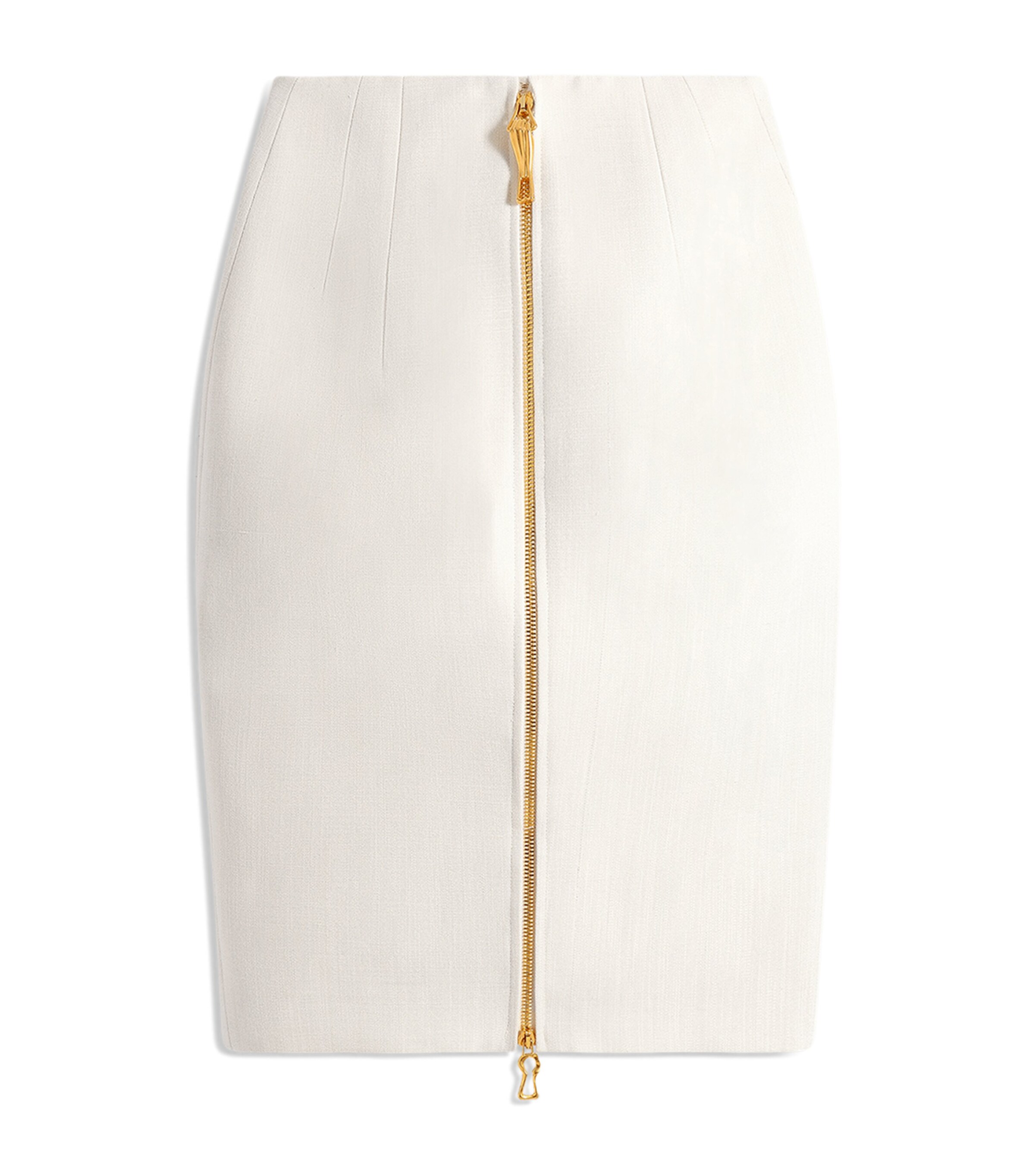 Schiaparelli Womens Zipped Pencil Midi Skirt White Image 5