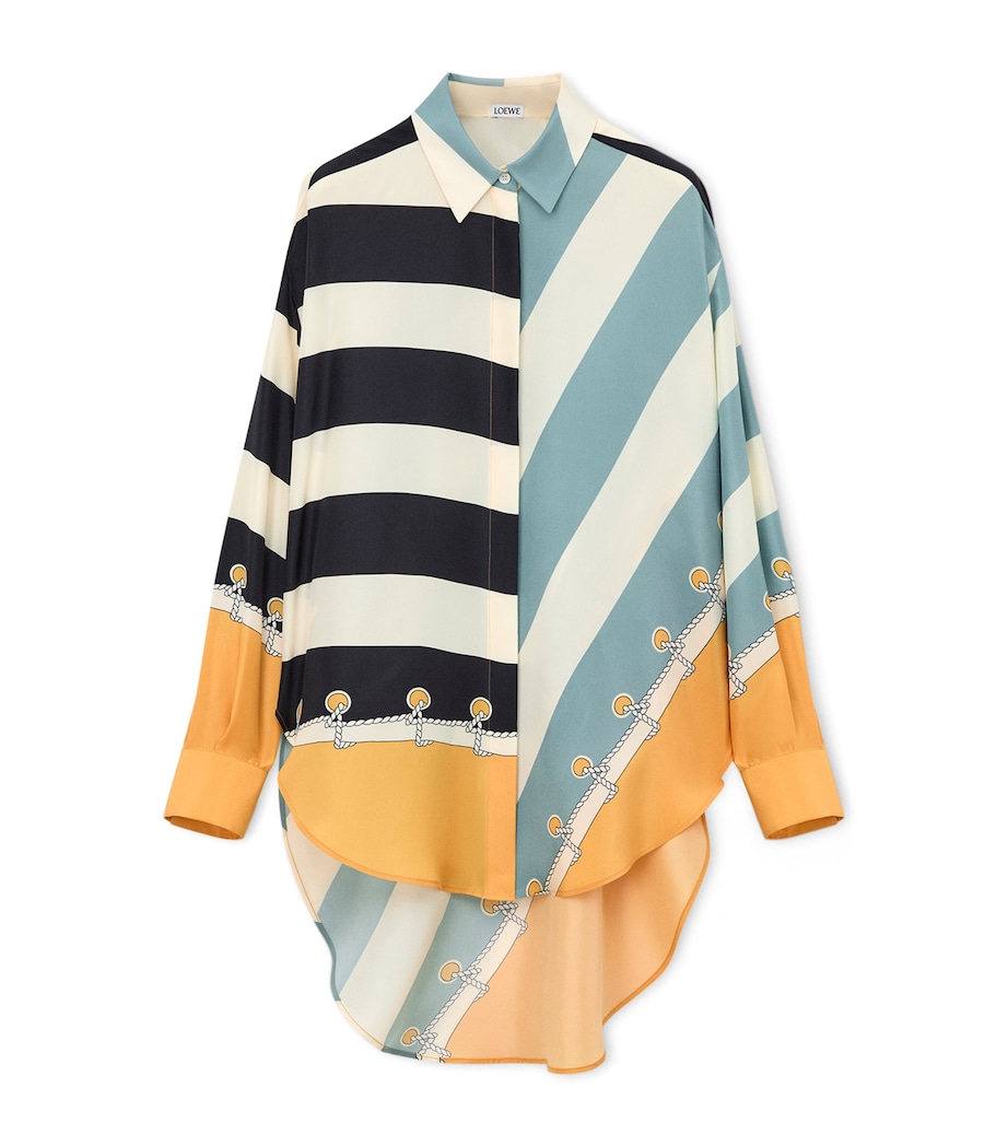 LOEWE Womens Silk Printed Shirt Orange/multicolor Image 1