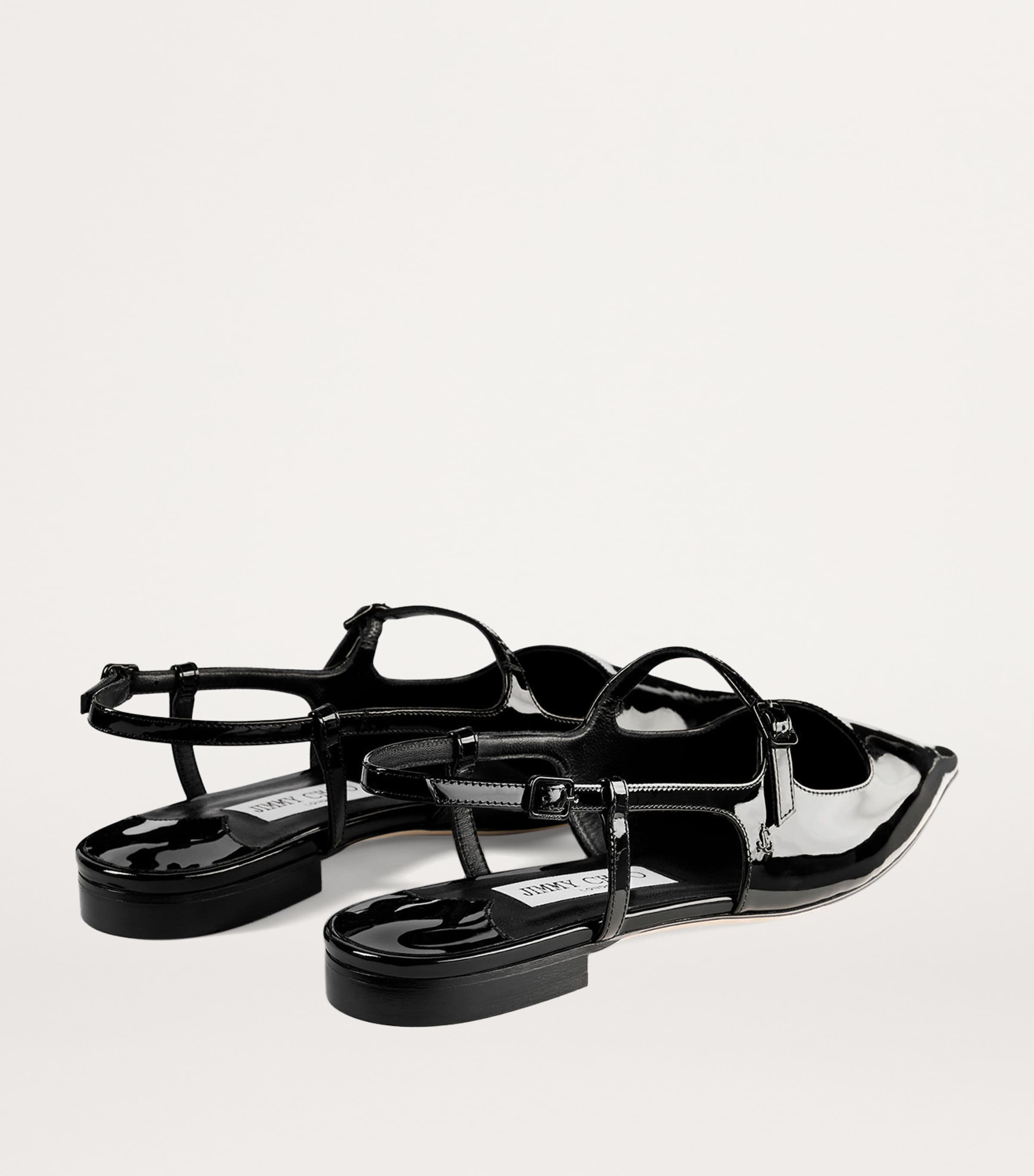 フラットシューズ Jimmy Choo DIDI FLAT SLINGBACK JIMMY CHOO Didi patent-leather slingback point-toe flats