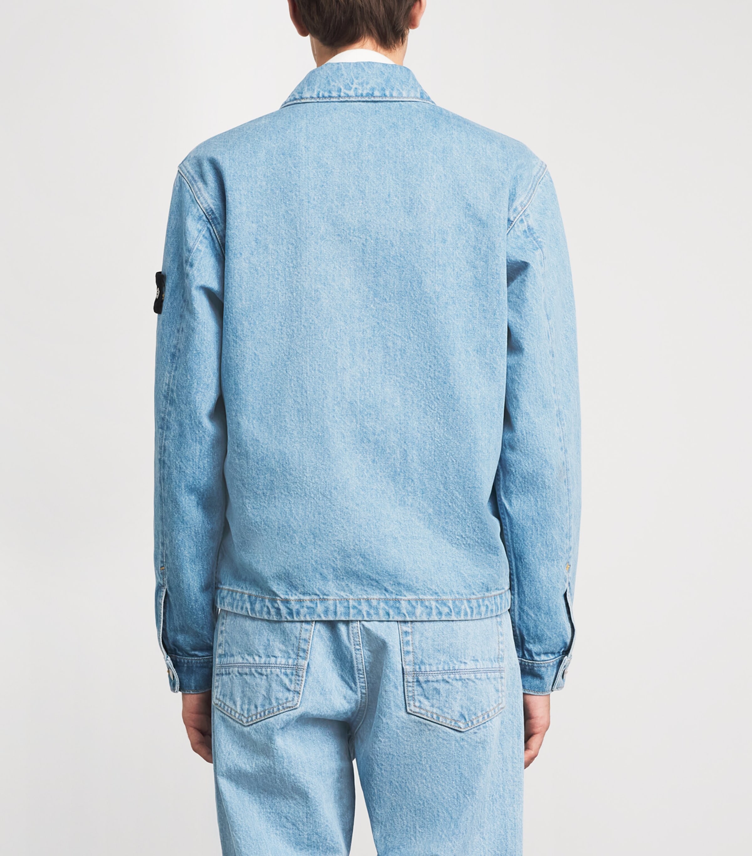 Stone Island Mens Denim Coach Jacket Image 5