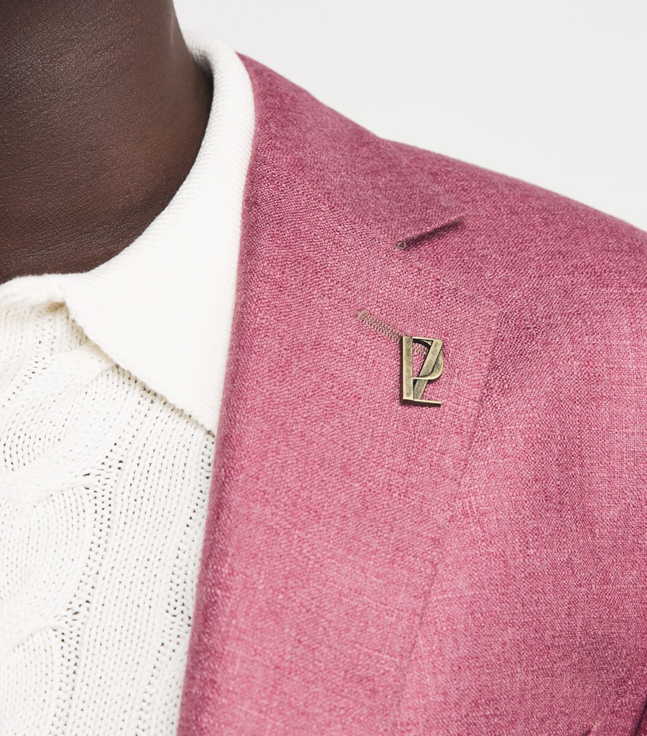 Pal Zileri Mens Silk-Cashmere Vicenza Blazer Pink Image 3