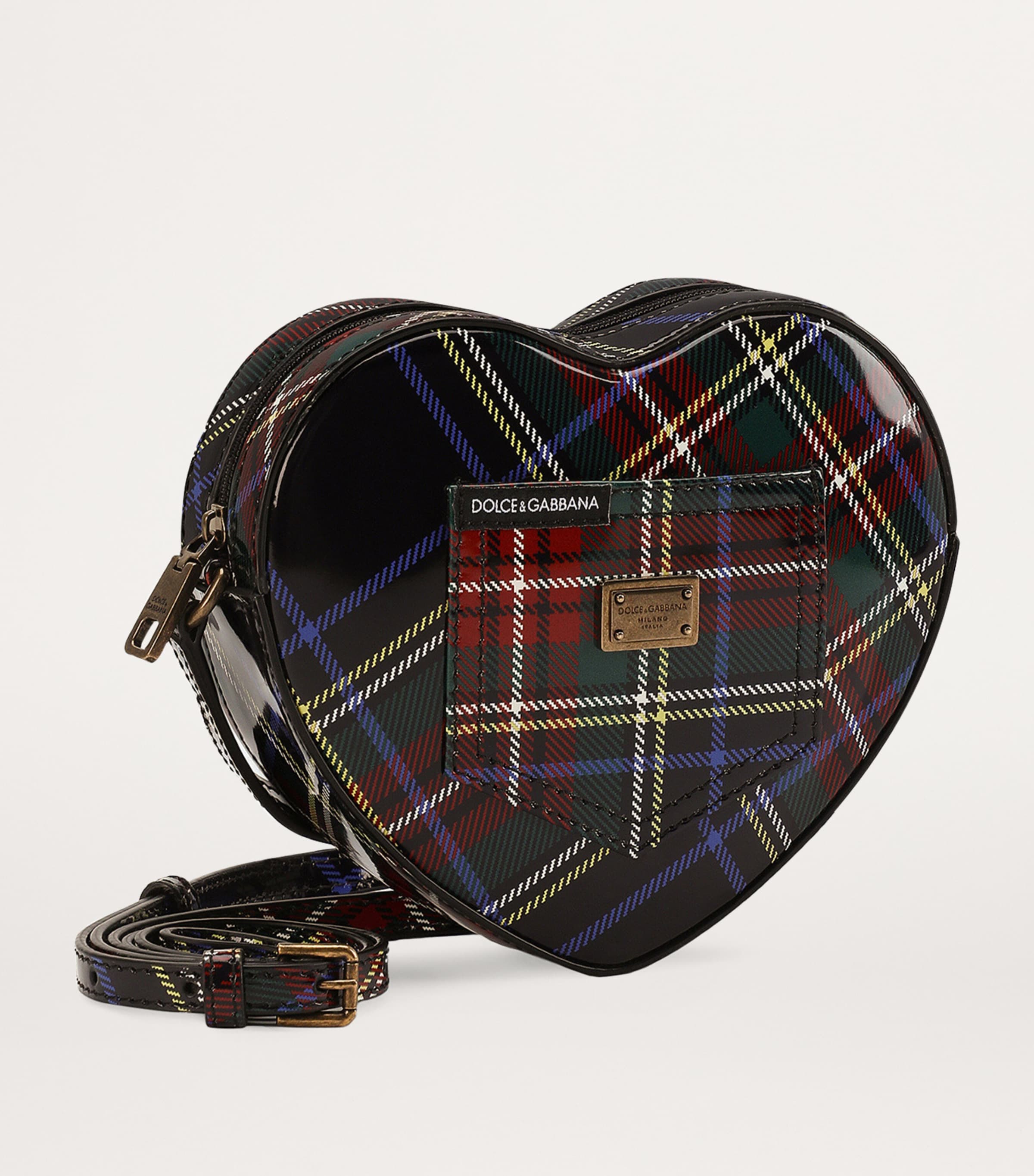 Calfskin Tartan Heart Shoulder Bag HB5DP-BLU NAVY Image 2