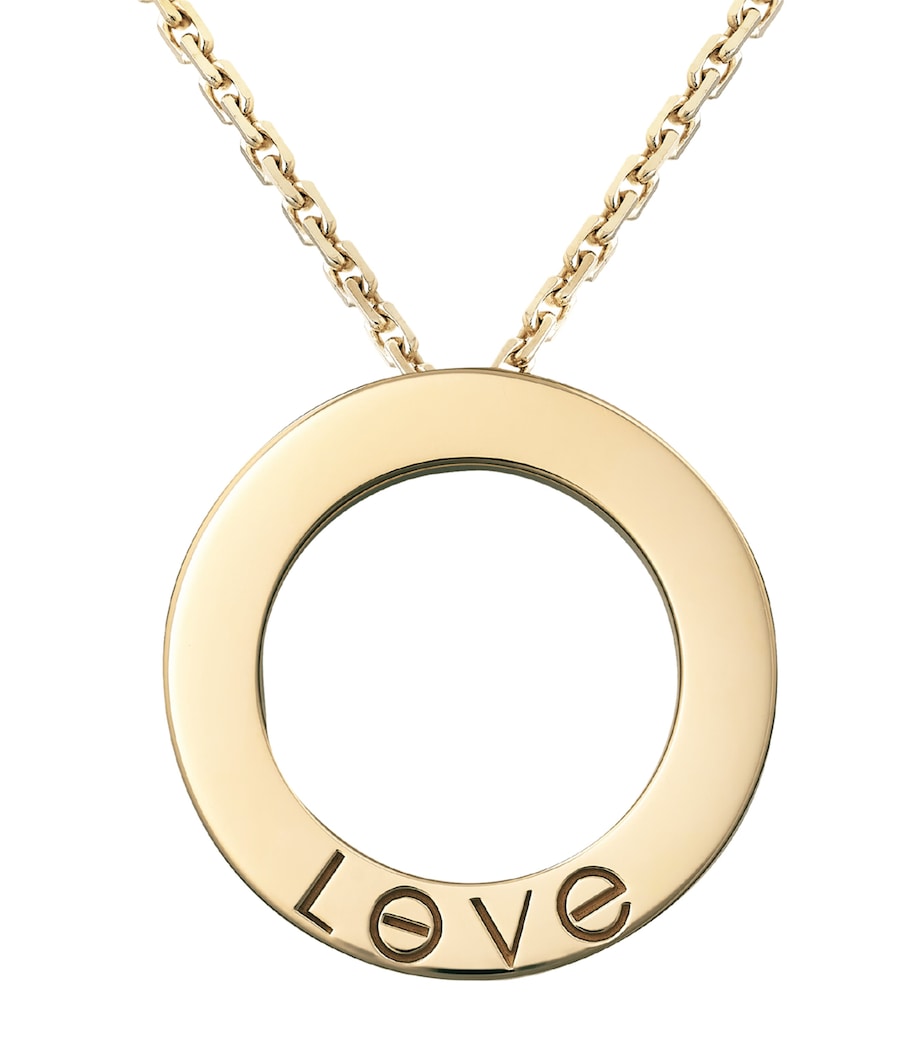 Yellow Gold and Diamond LOVE Necklace YELLOW GOLD Image 4
