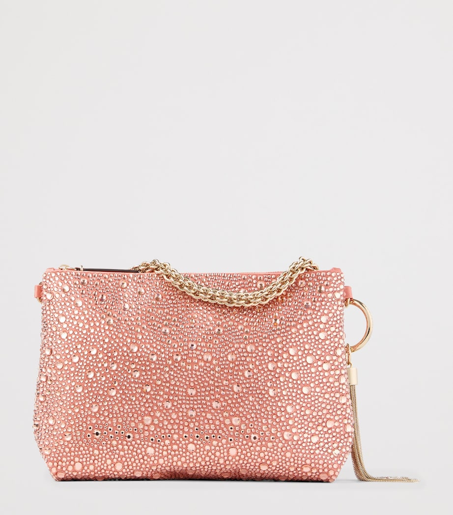 Jimmy Choo Callie Satin Embellished Clutch Bag Grapefruit/light Gol Image 3