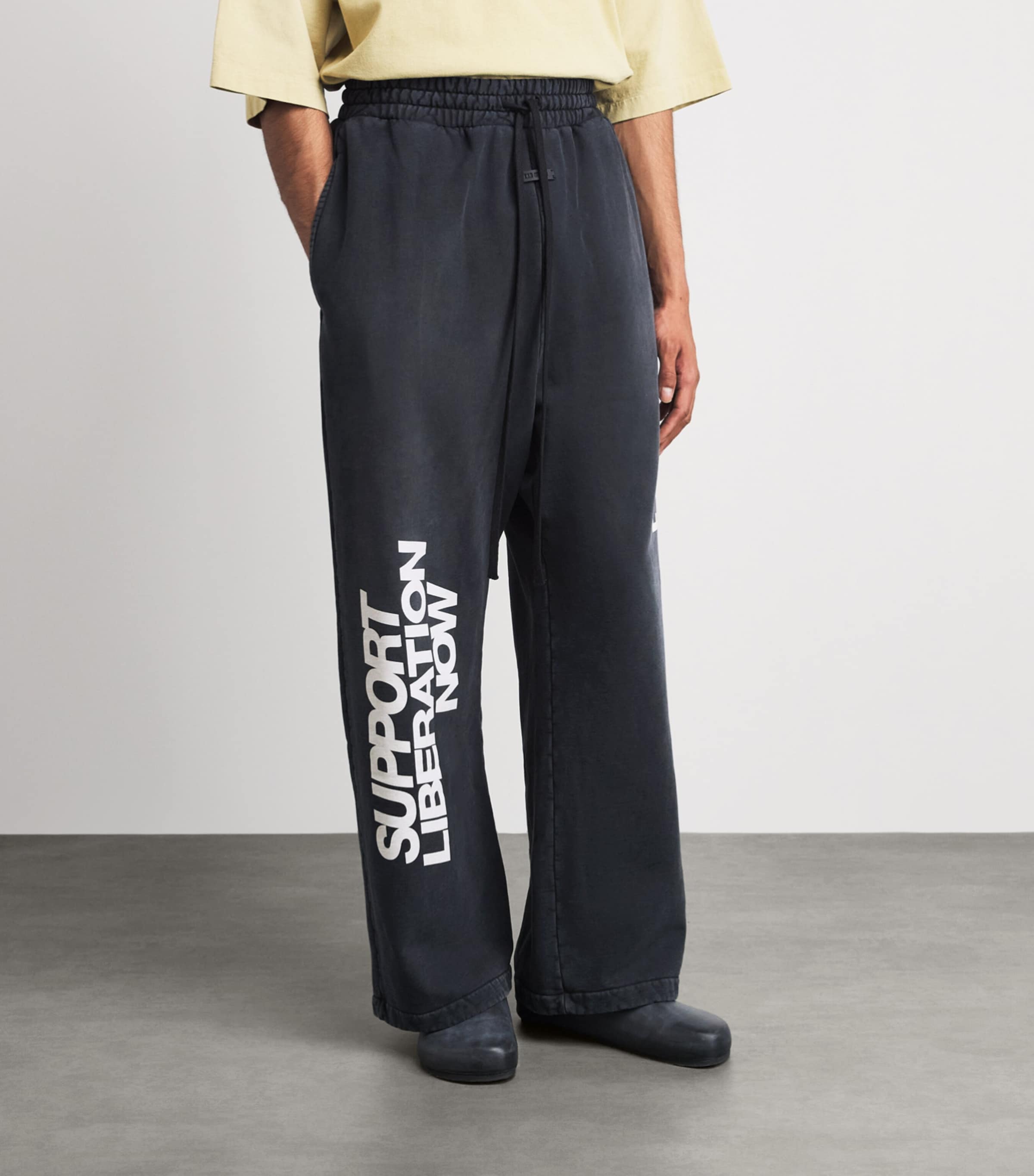 Fear Of God Mens x DSYF Support Liberation Now Sweatpants Black/ Image 4