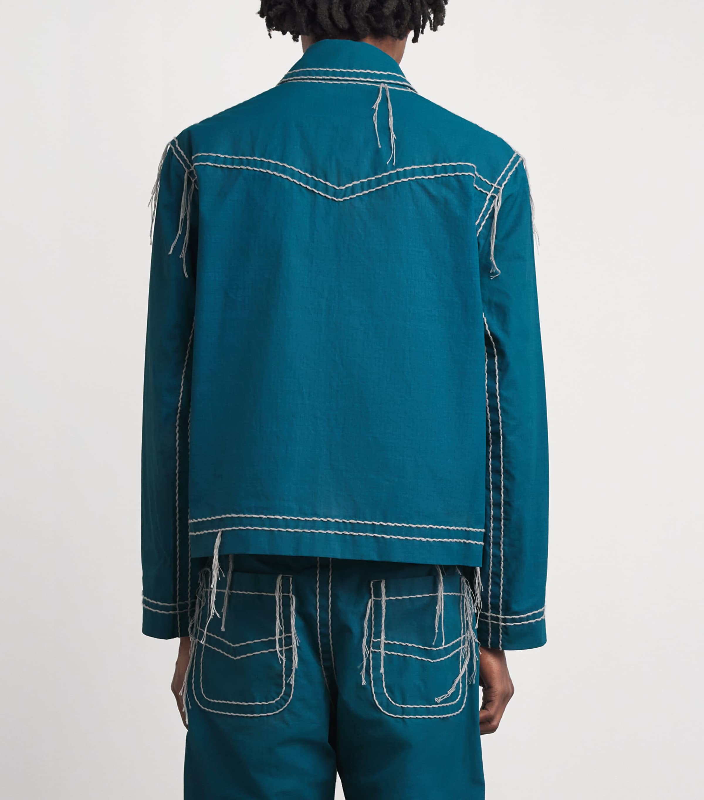 Craig Green Blue Cotton Embroidered Worker Jacket | Harrods US