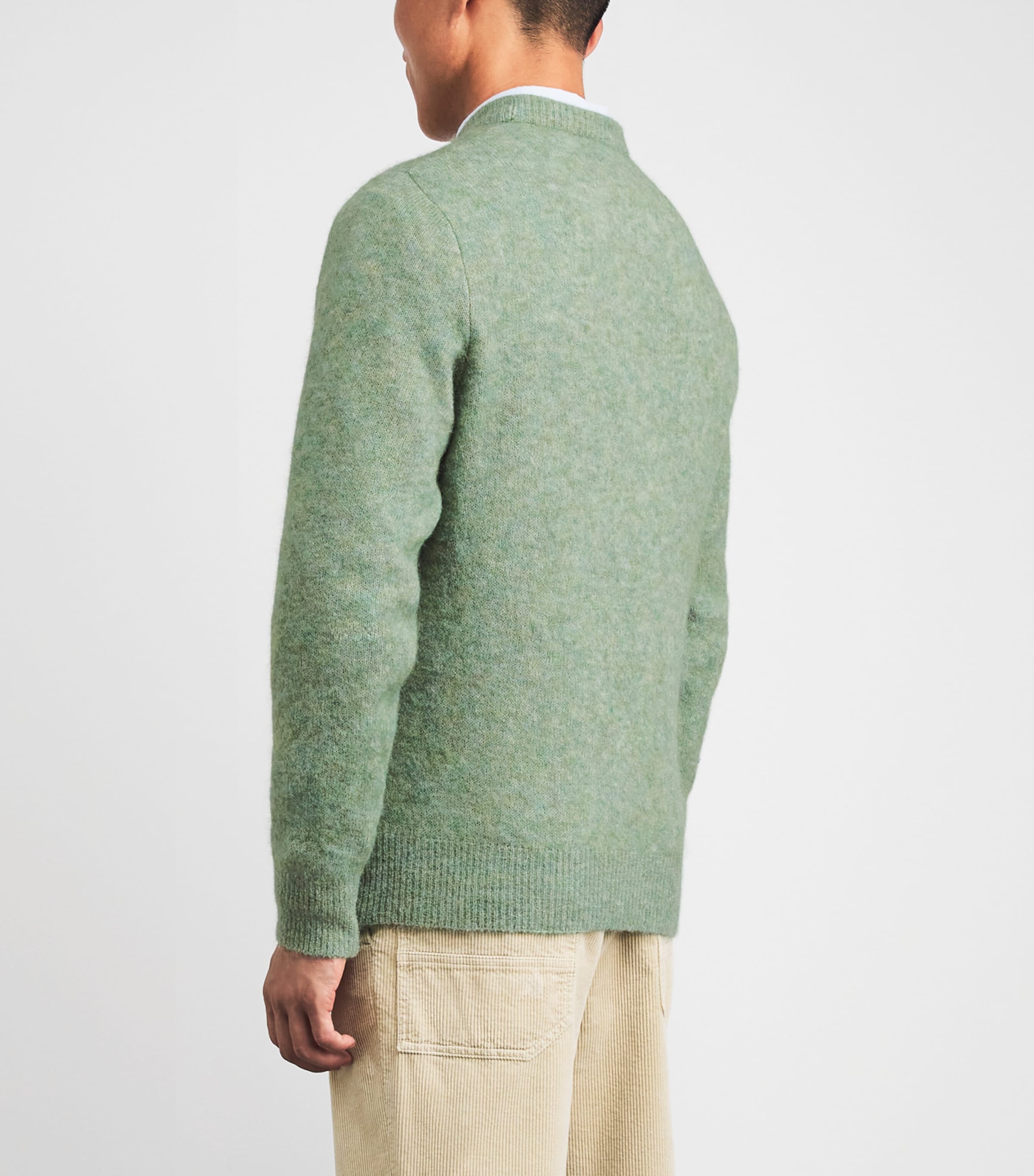 Oliver Spencer Mens Wool-Blend Blenheim Sweater Green Image 5