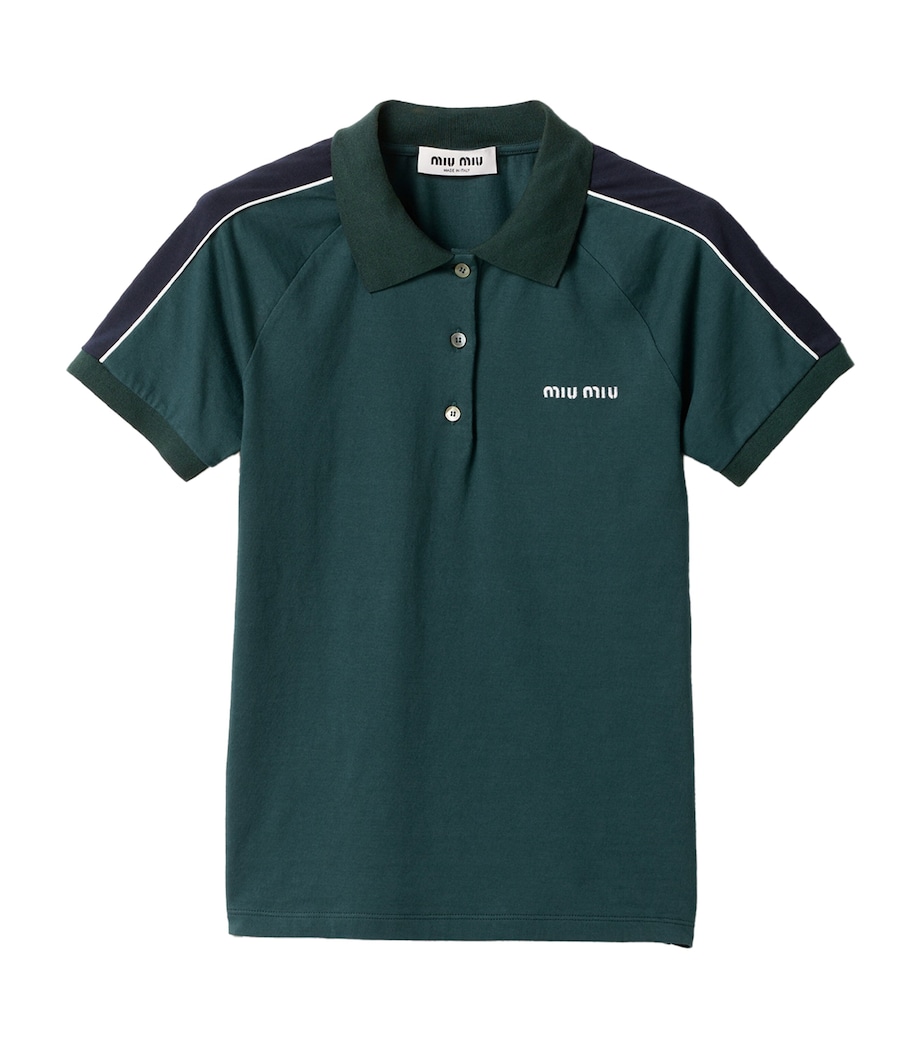 Miu Miu Womens Cotton Jersey Polo Shirt Image 1