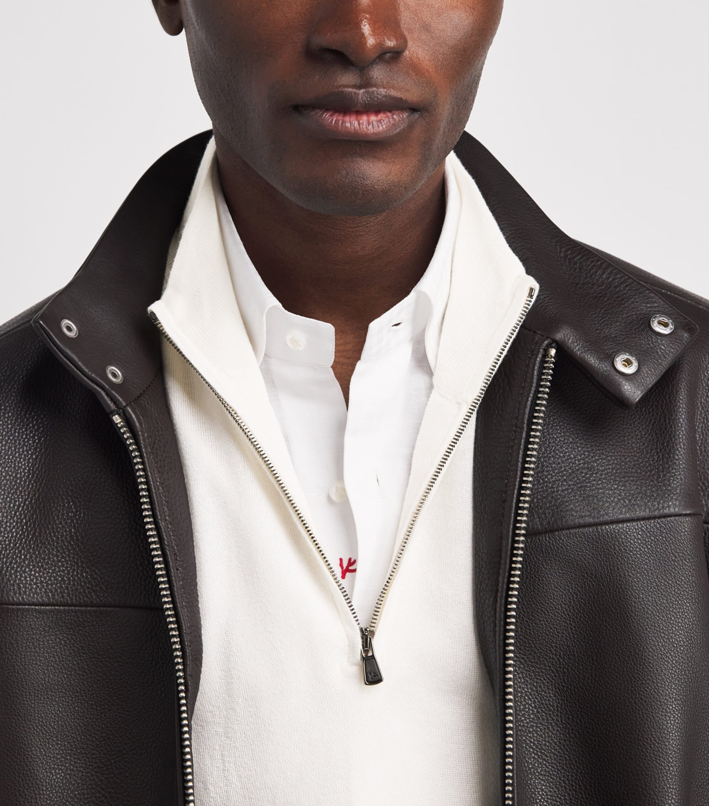 Isaia Mens Silk-Cashmere Quarter-Zip Sweater Image 3
