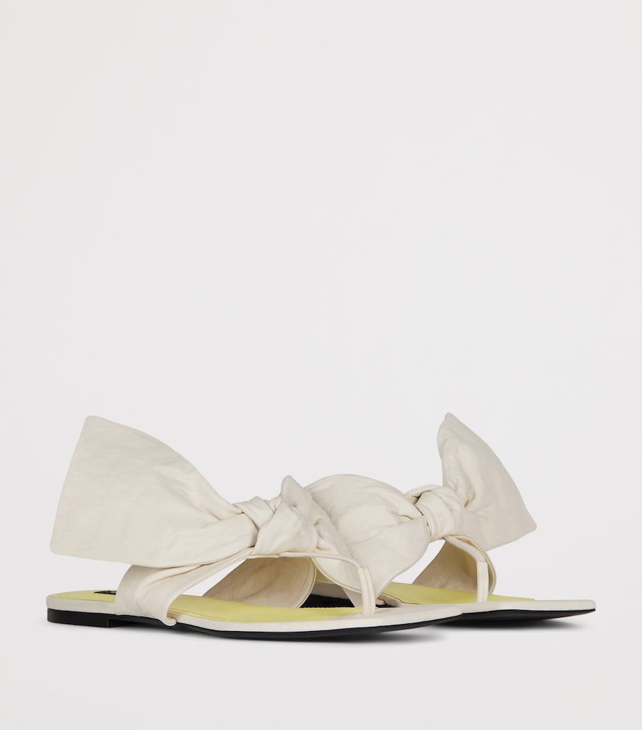 Givenchy Leather Boudoir Bow Sandals Ivory Image 2