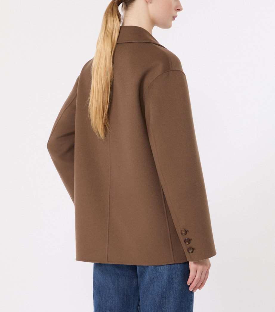 Max Mara Womens Wool Single-Breasted Blazer Mud Image 4