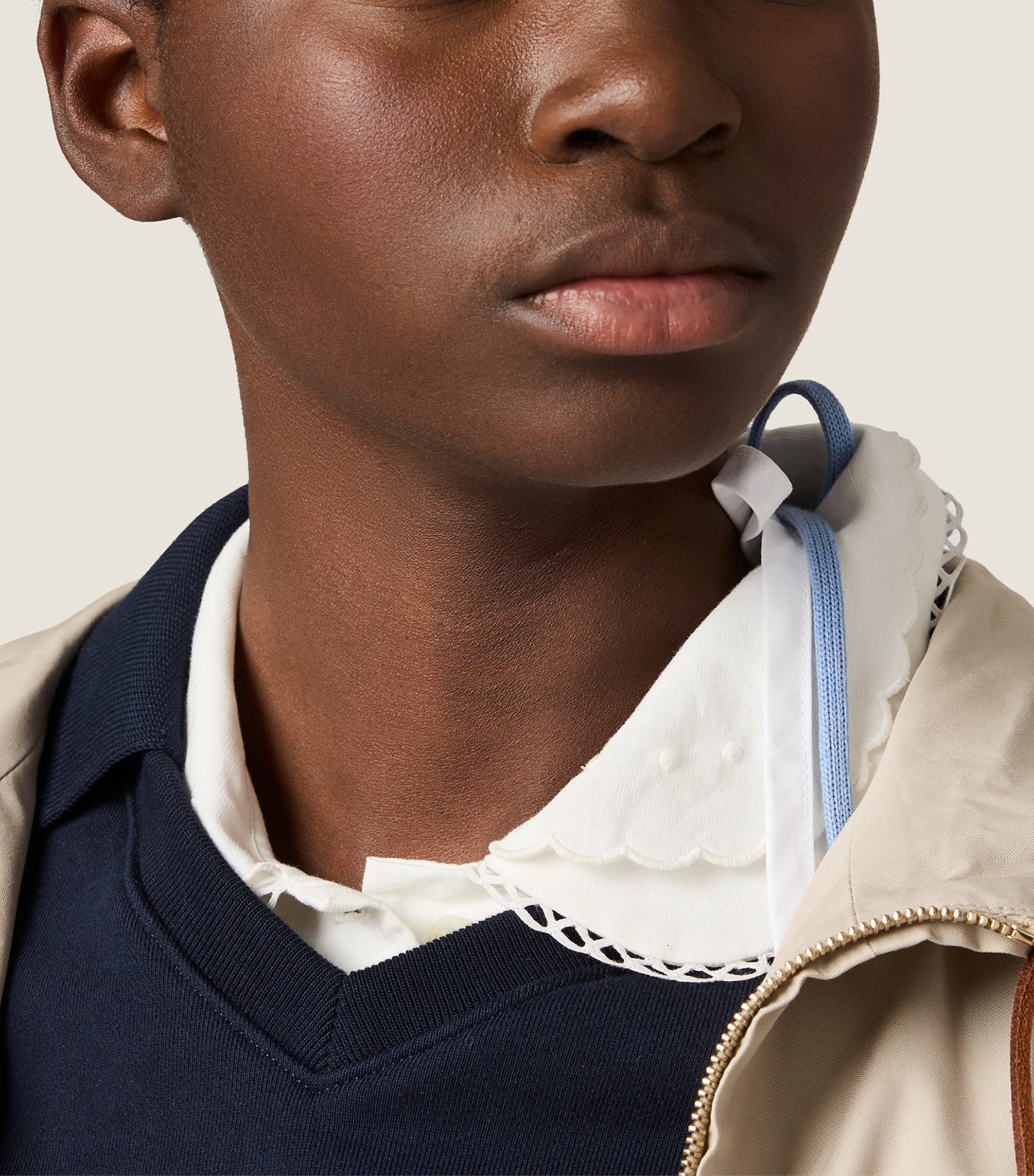 Miu Miu Womens Poplin Side-Tie Shirt White Image 4