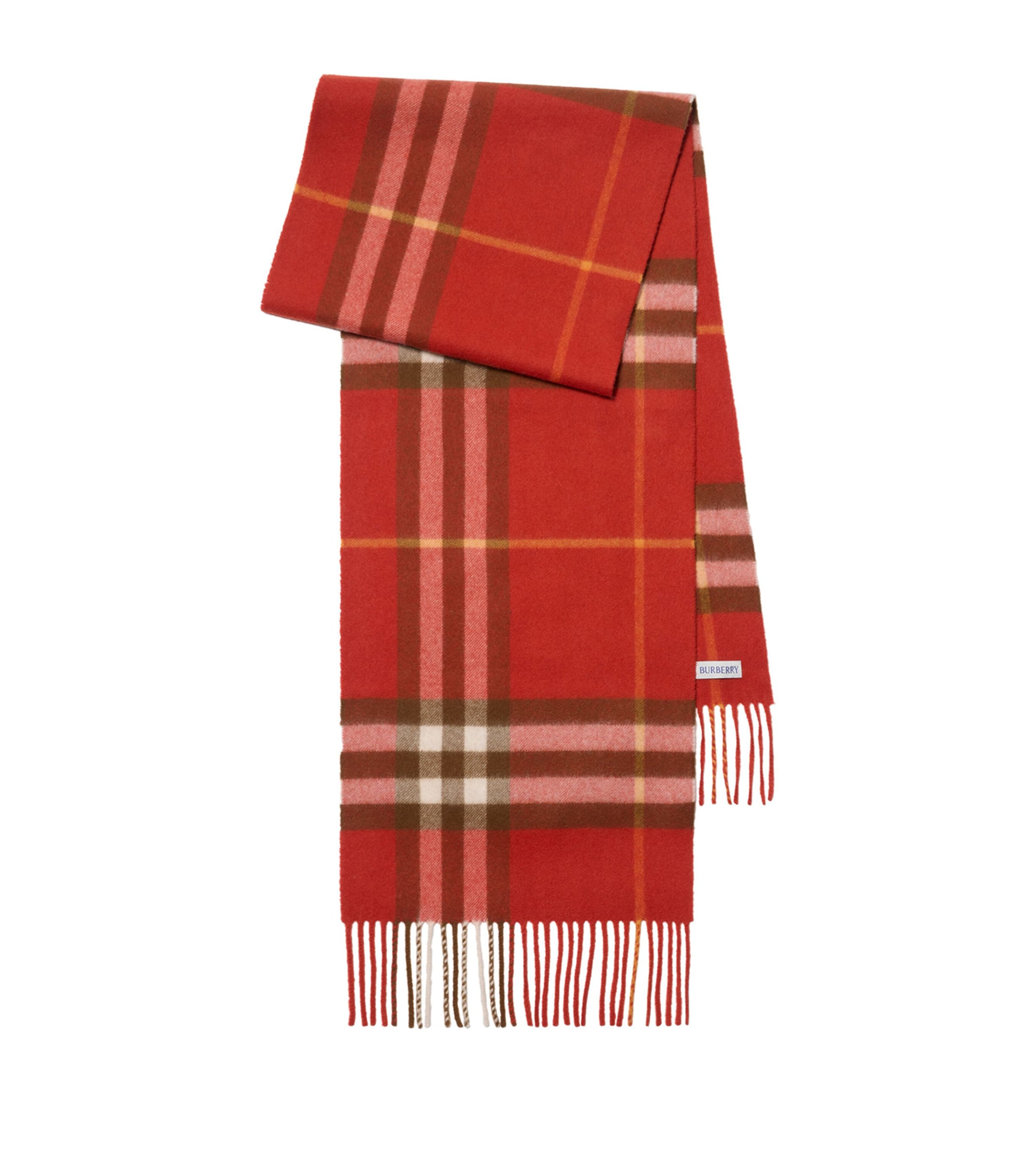 Burberry Cashmere Check Scarf In Red