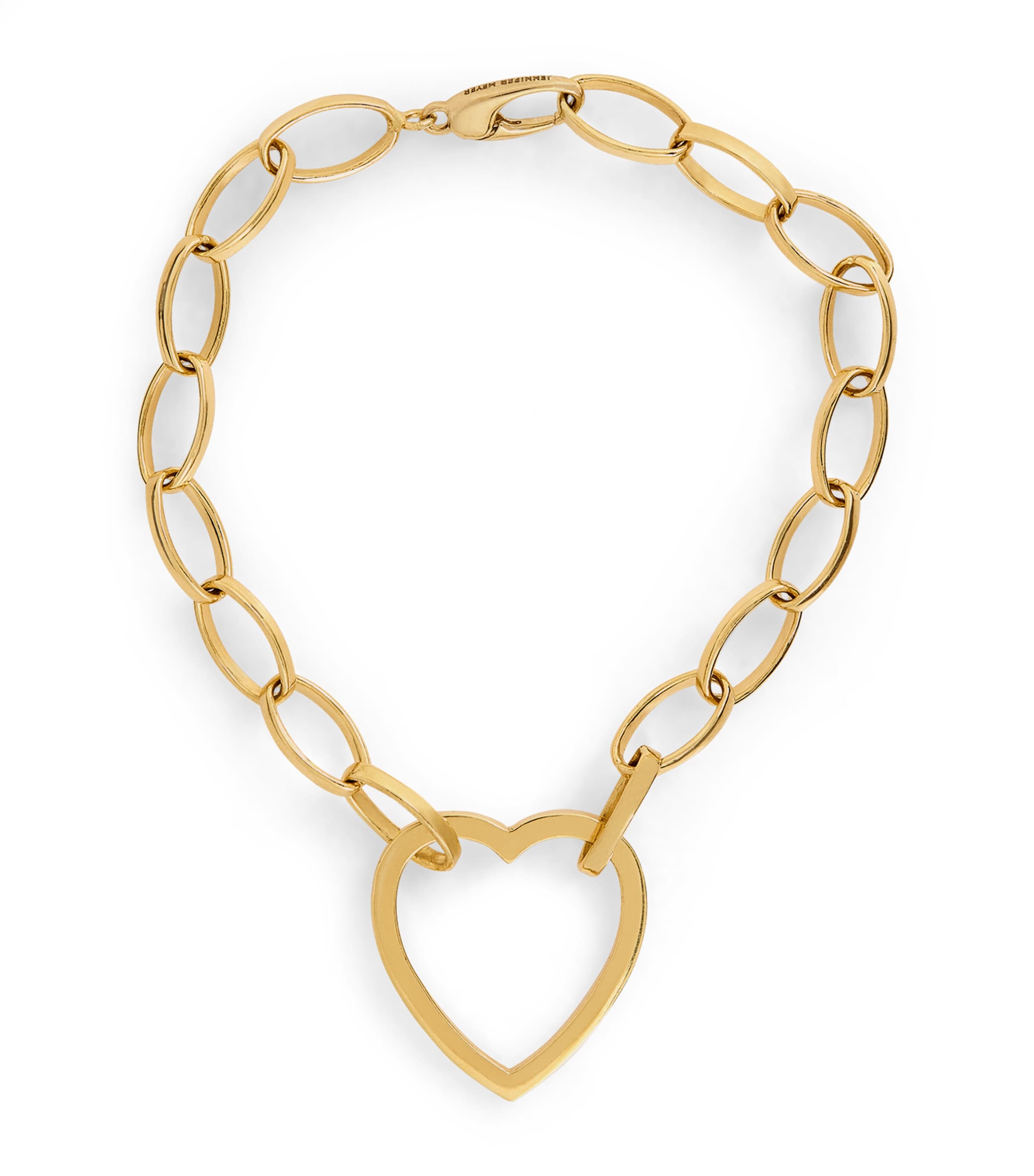 Jennifer Meyer Yellow Gold Edith Heart Chain Bracelet | Fine Jewellery | Fine Bracelets | Chain Bracelets | Designers | Jennifer Meyer