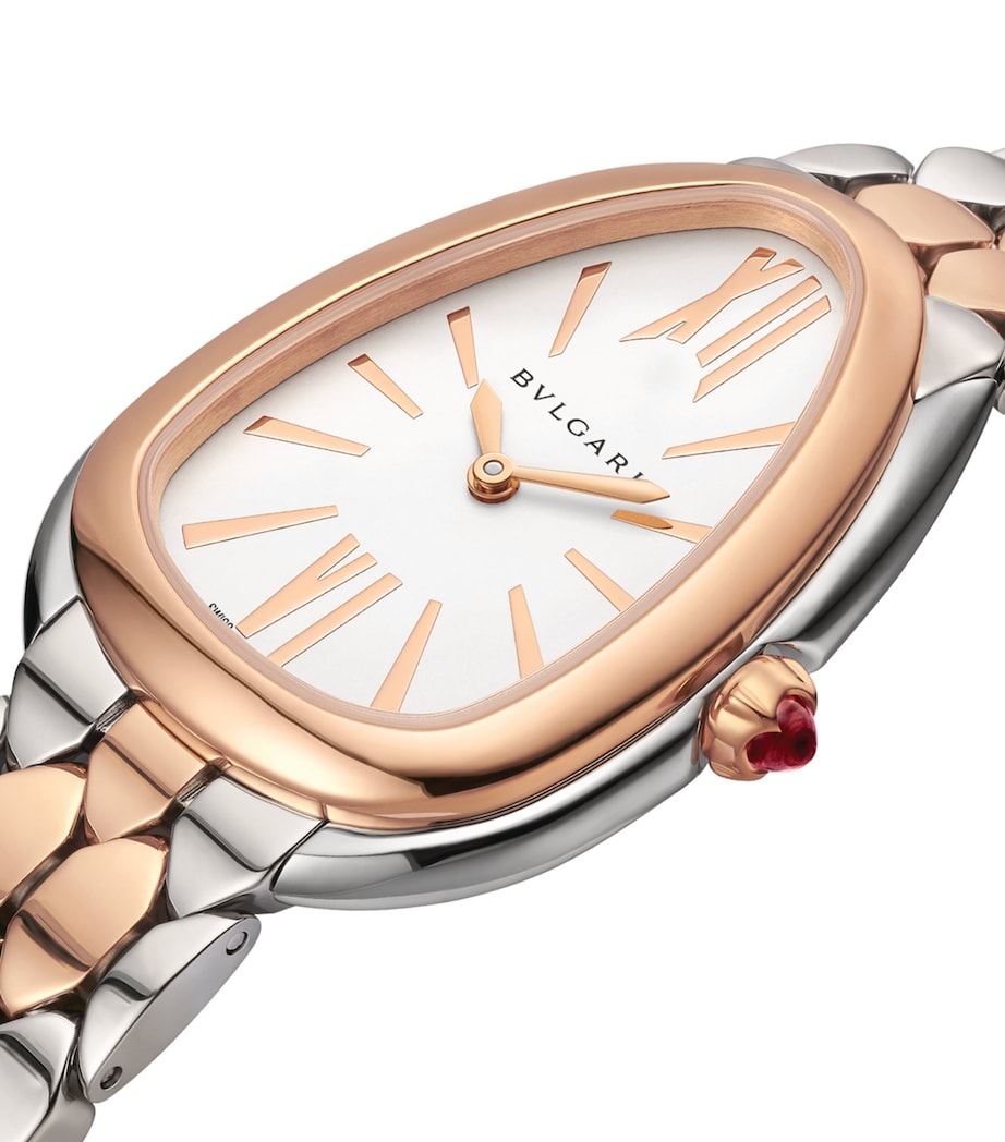 Stainless Steel and Rose Gold Serpenti Seduttori Watch 33mm WHITE Image 3