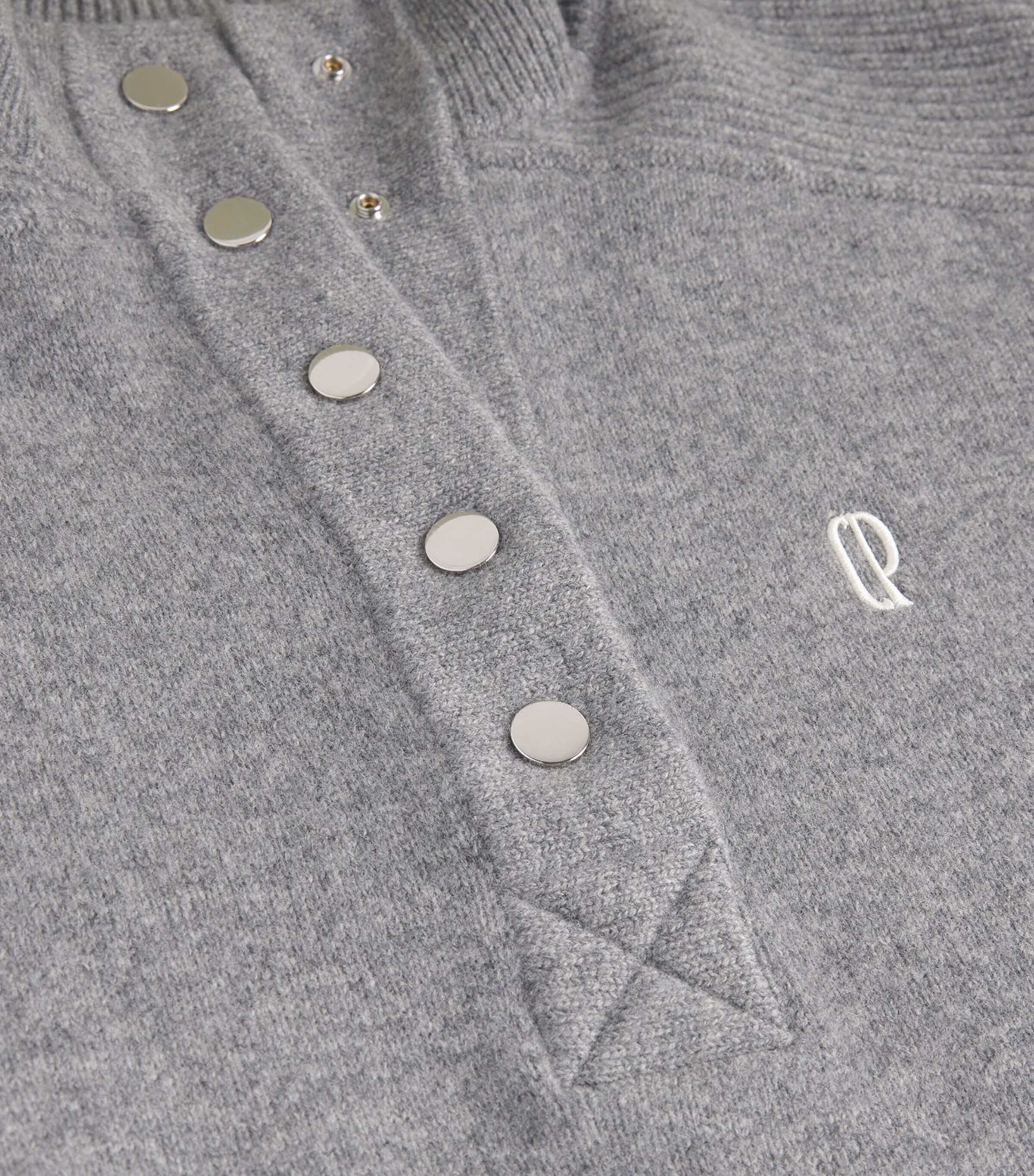 Wool Embroidered Sweater Vest MOTTLED GREY Image 6