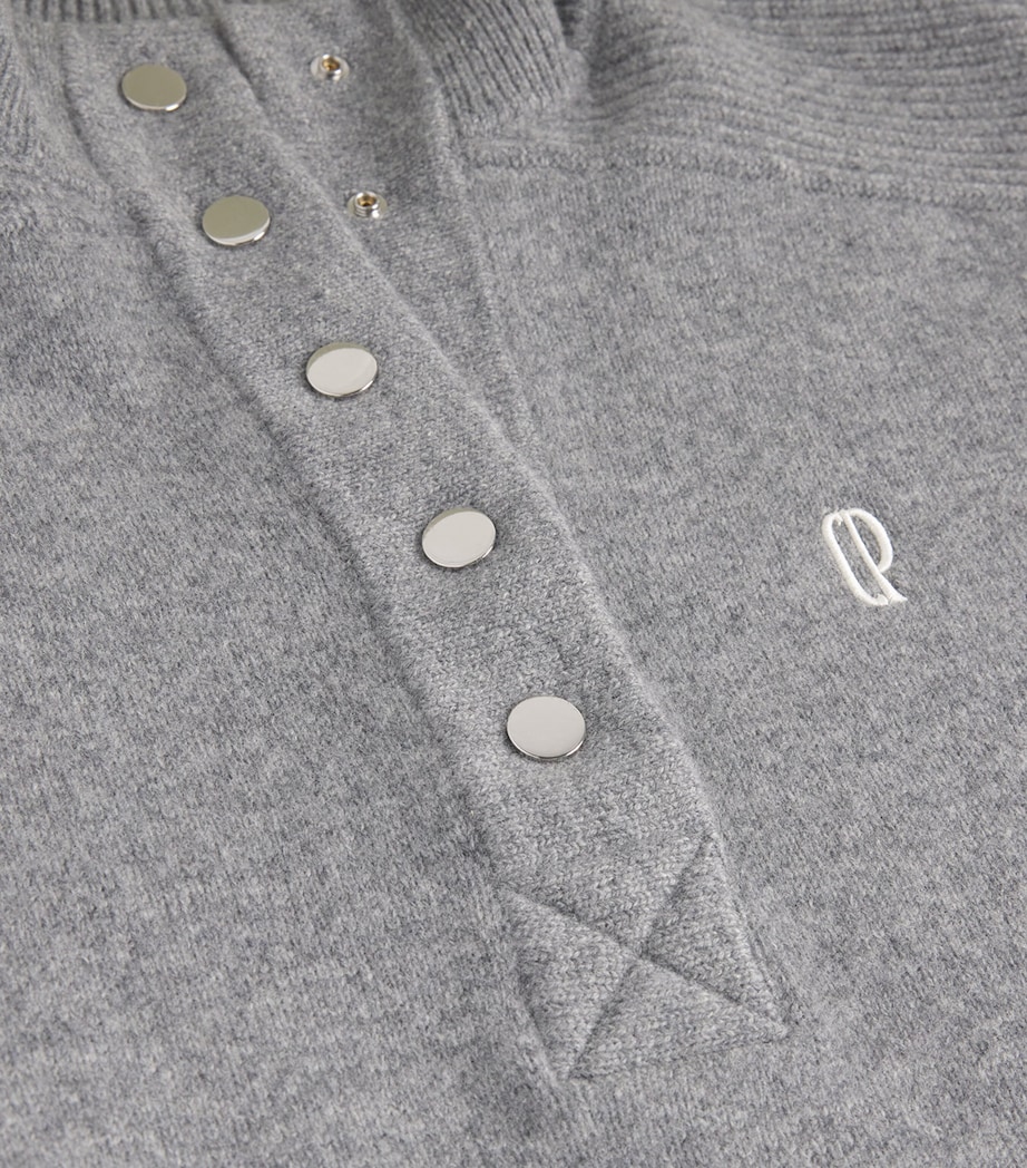 Wool Embroidered Sweater Vest MOTTLED GREY Image 6