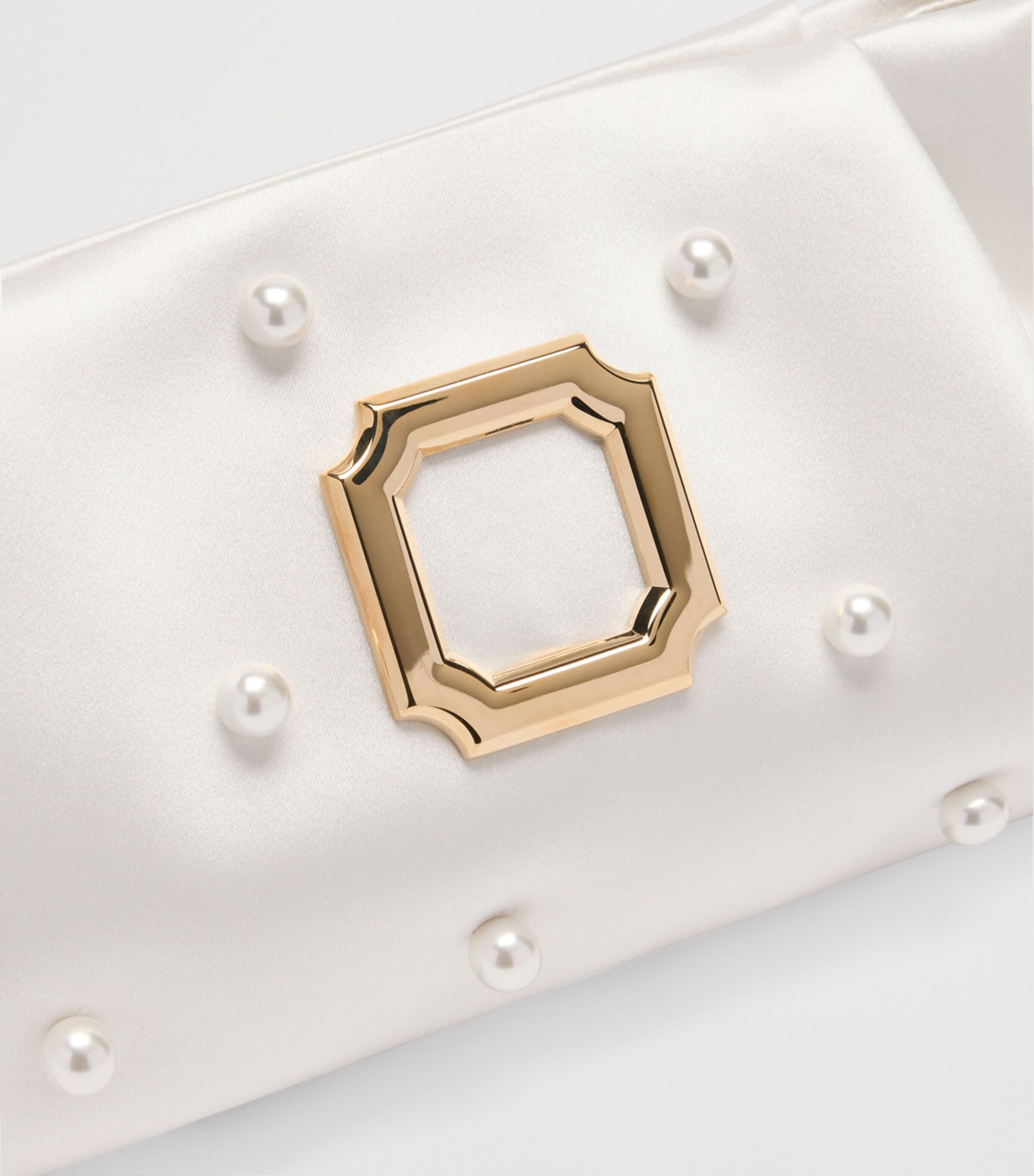 Malone Souliers Satin Embellished Vittoria Clutch Bag White Image 3