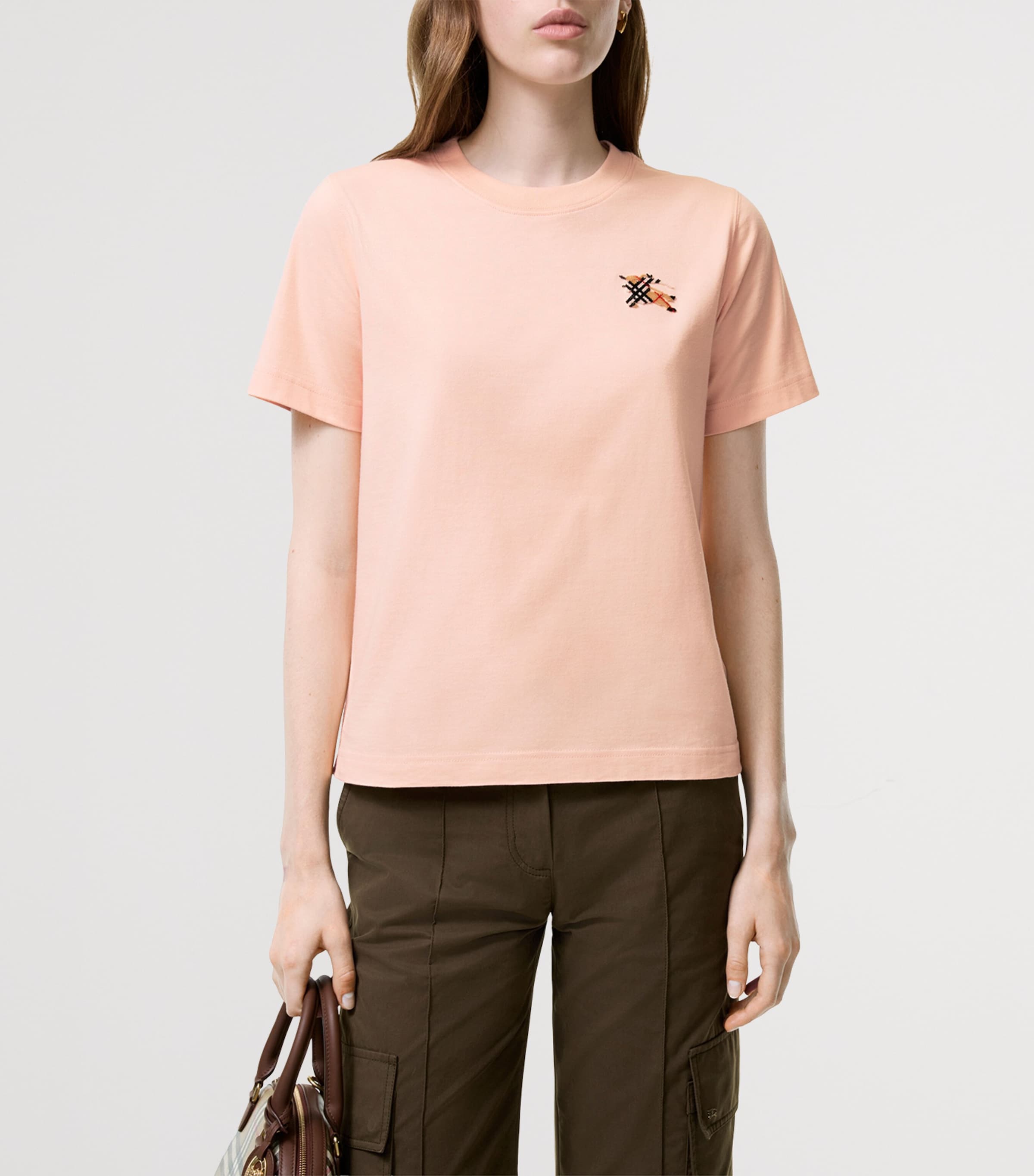 Burberry Womens Cotton EKD T-Shirt Compact Pink Image 2