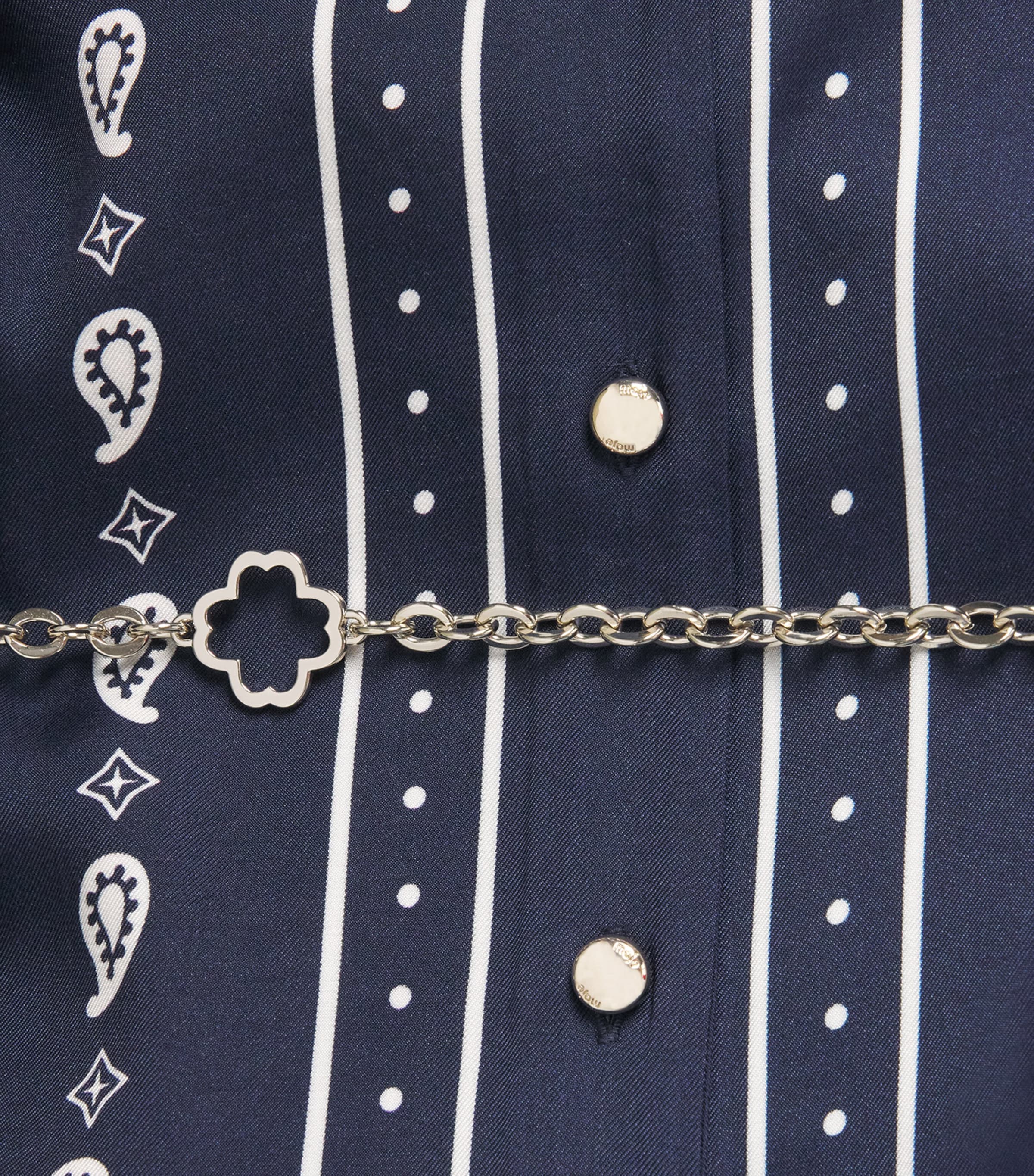 Maje Womens Printed Belted Shirt Navy Polka Dot Image 6