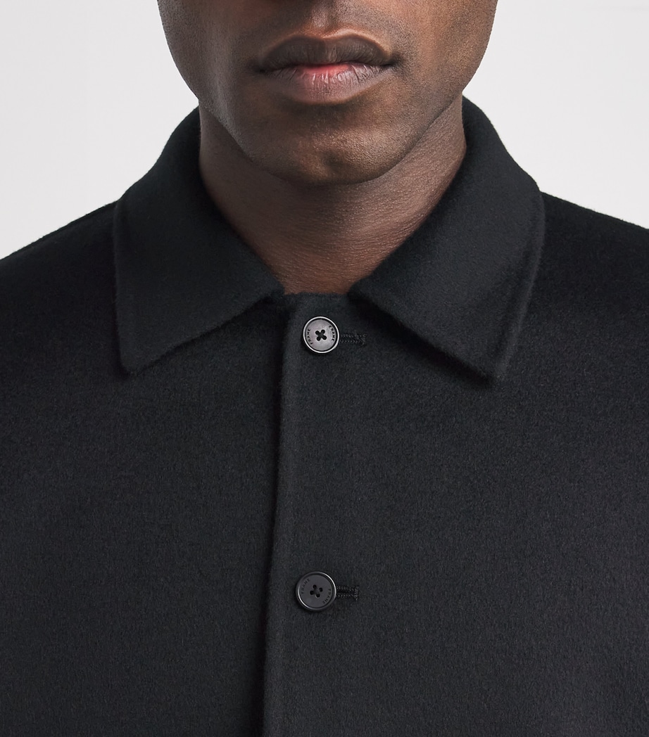 Wool Twin-Pocket Overshirt BLACK Image 6
