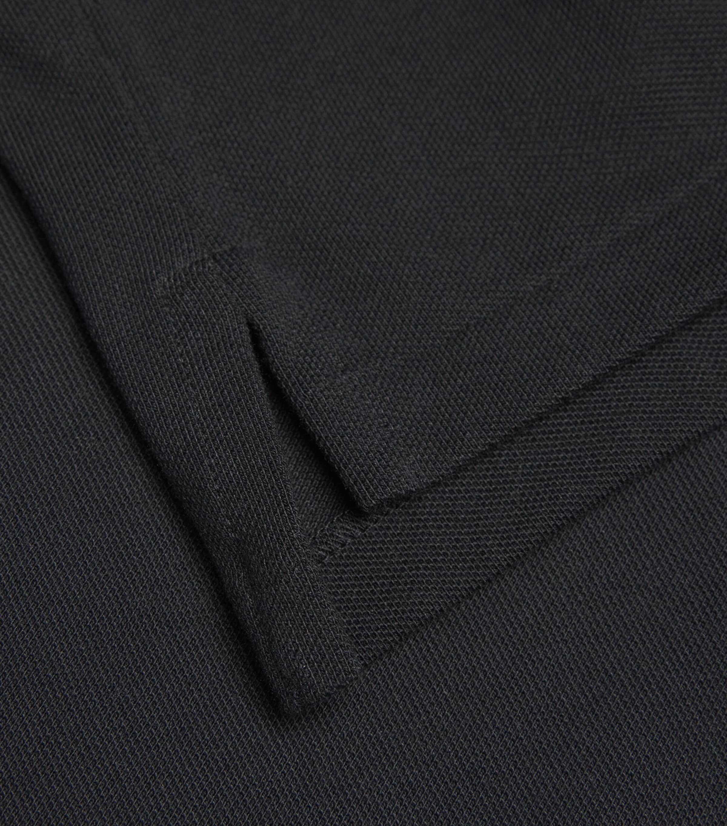 Cotton Mesh Slim-Fit Polo Shirt BLACK Image 5