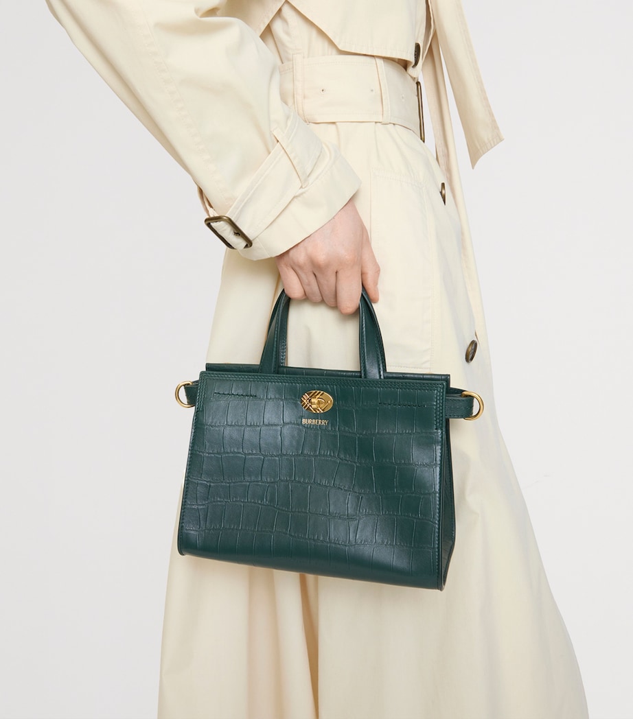 Mini Croc-Embossed Lambskin Cotswolds Tote Bag IVY Image 2