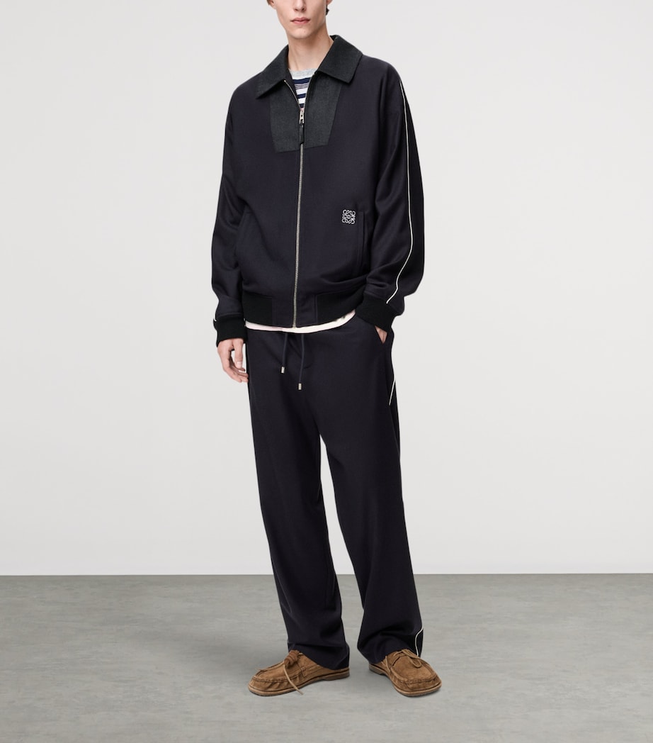 Wool-Blend Track Jacket NAVY/GREY Image 2